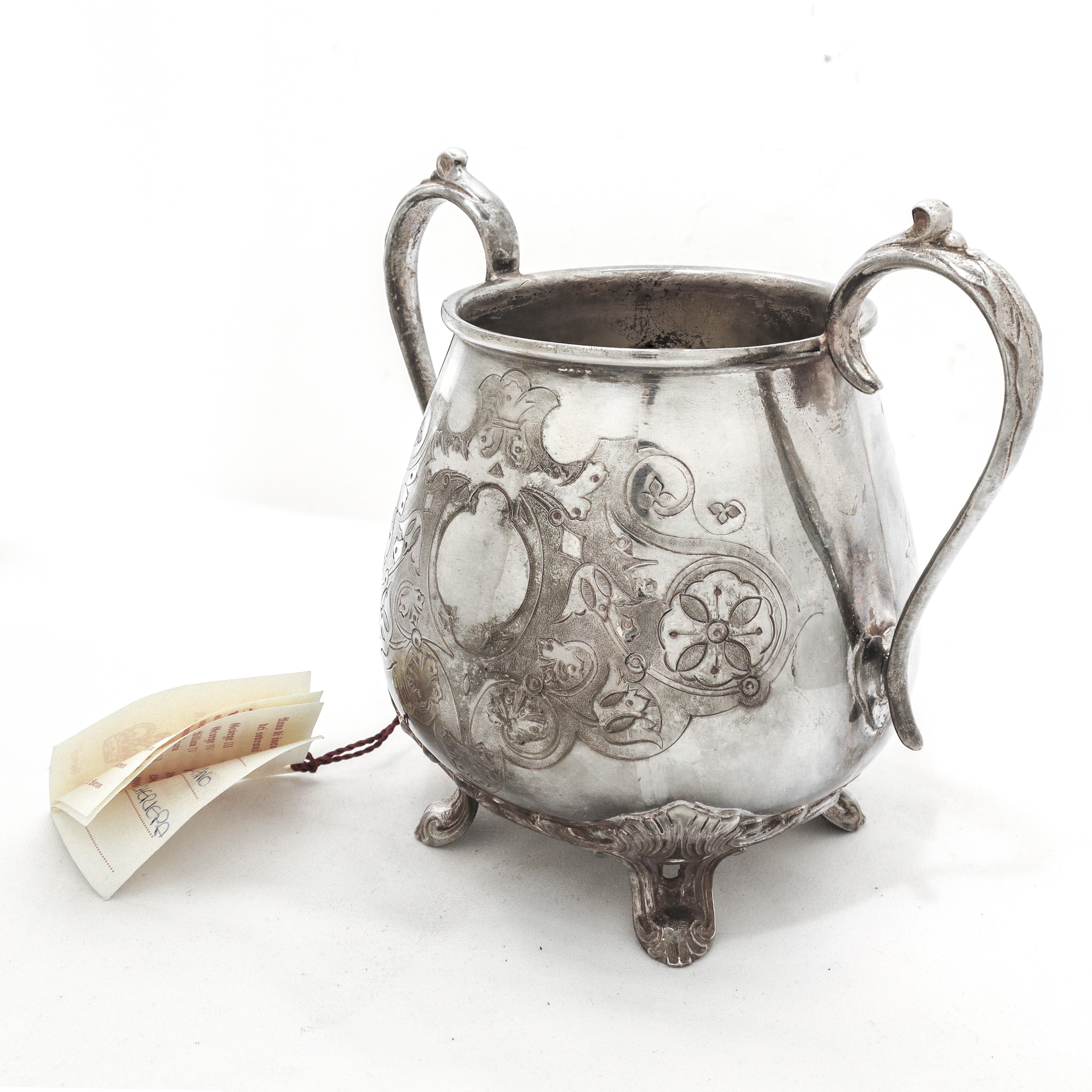 Zuccheriera vittoriana con decori sul fronte e sul retro