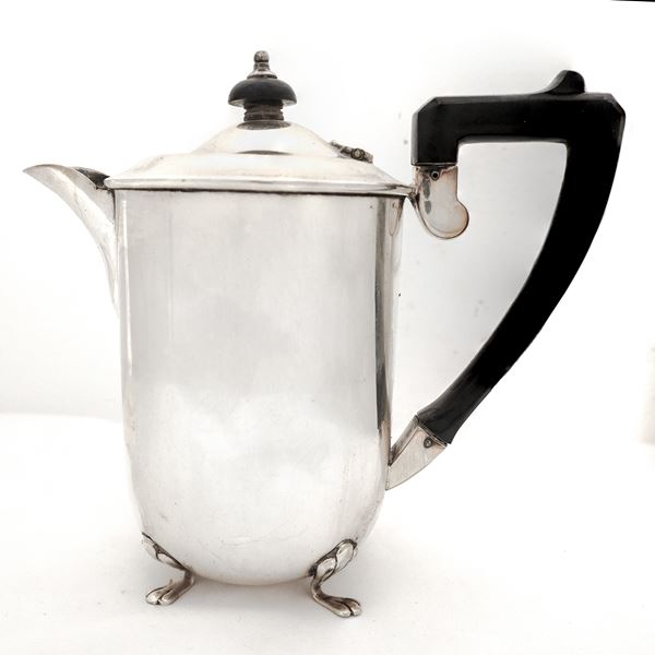 English silver plated teapot with zoomorphic feet