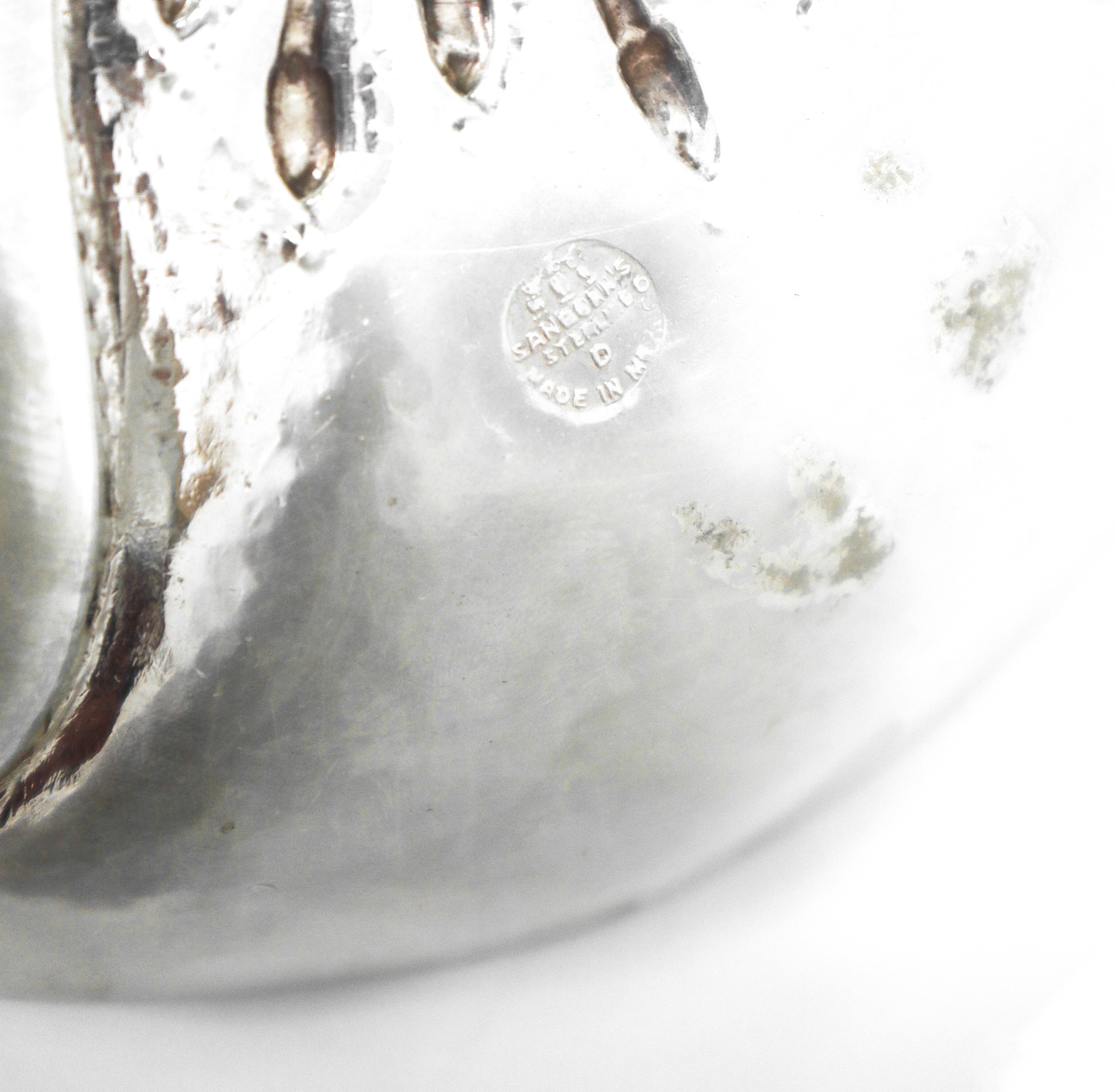 Ciotola con decoro floreale in argento sterling