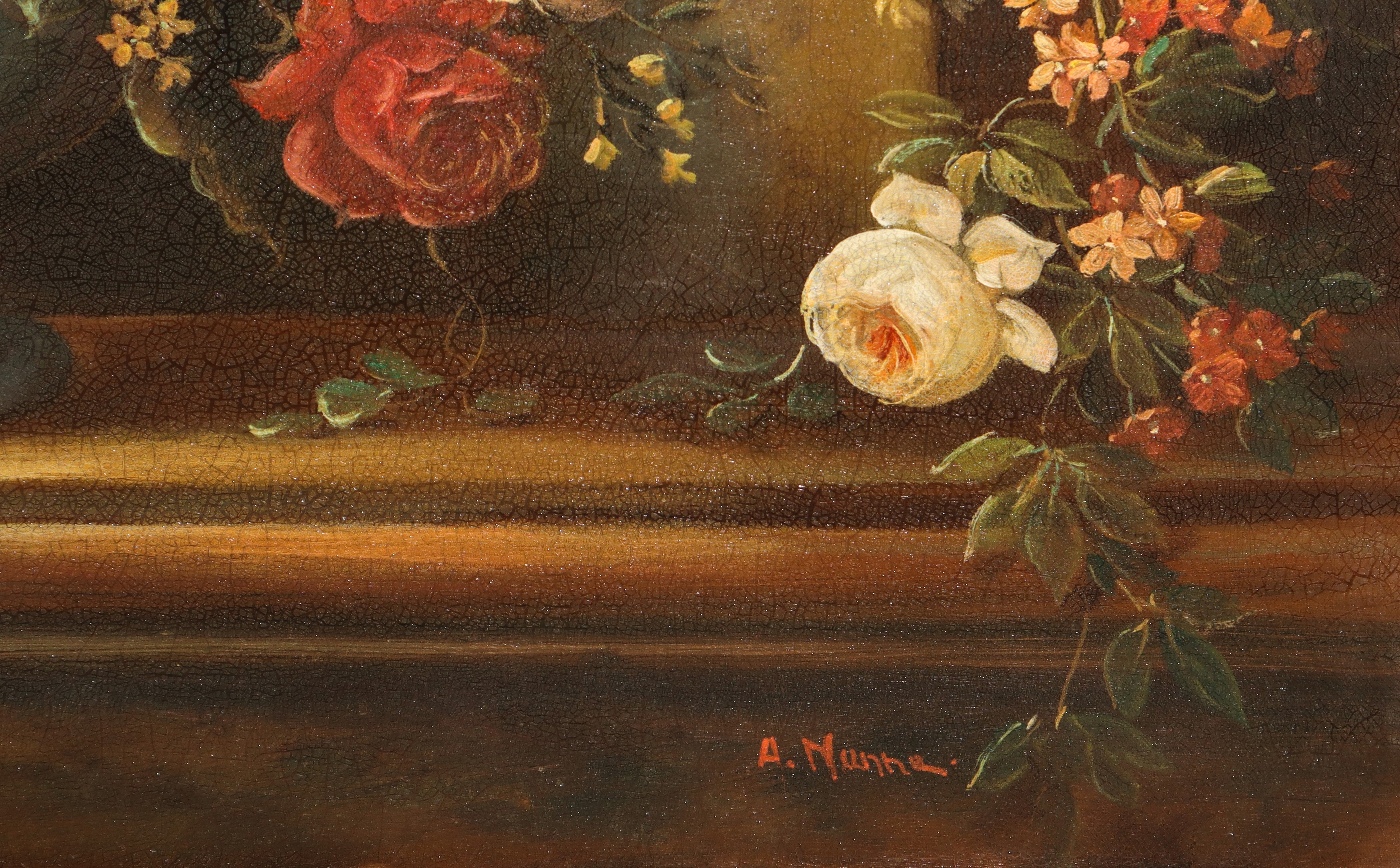 Natura Morta di Fiori con paesaggio