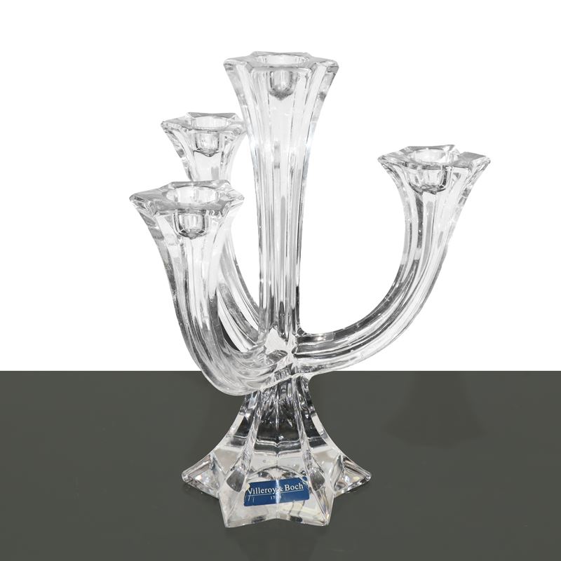 Villeroy & Boch Dresden - Candeliere in Cristallo a Tre Bracci con Base e Fori a Stelle