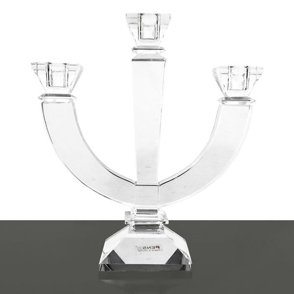 Three-hole crystal candelabra