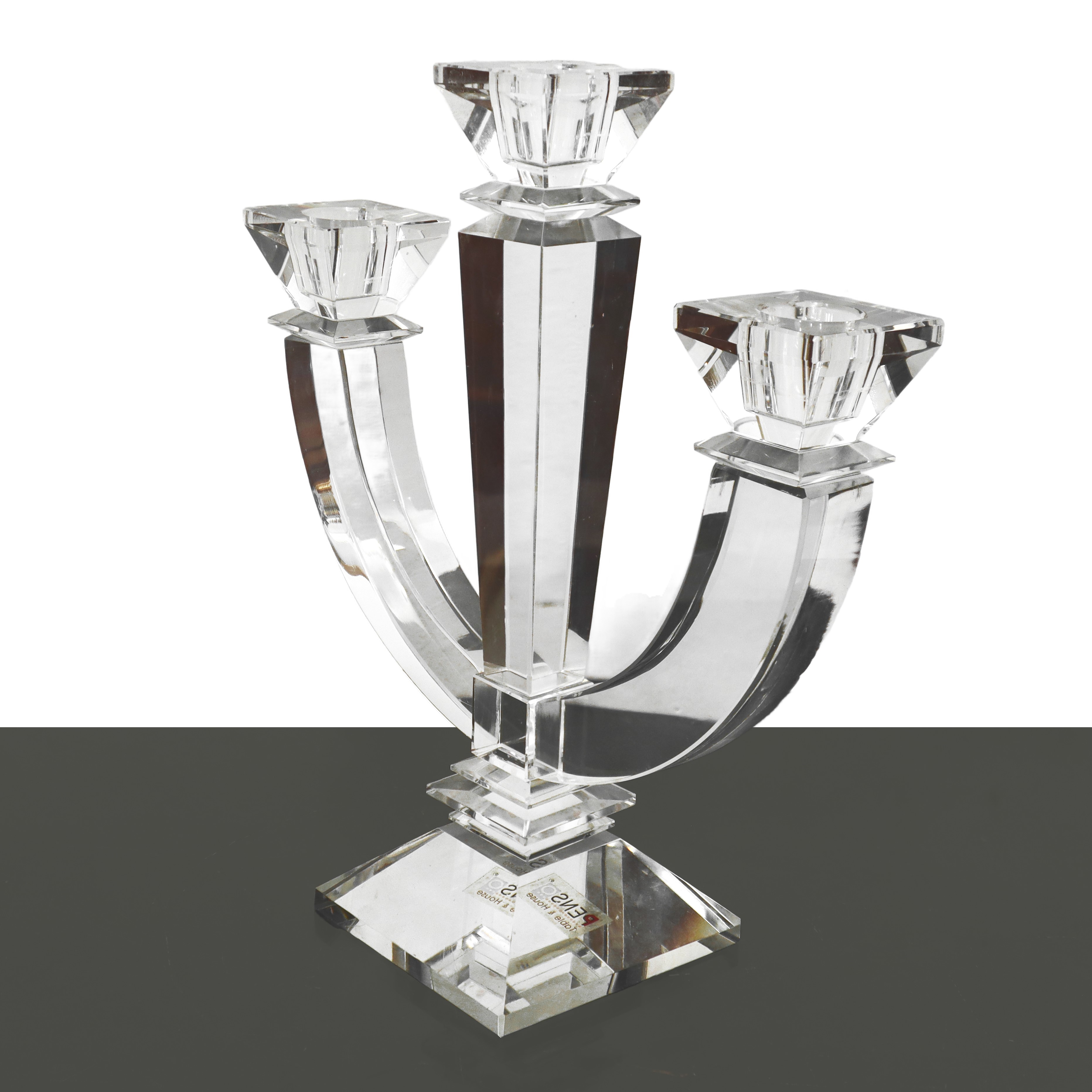 Candelabro in cristallo a tre fori