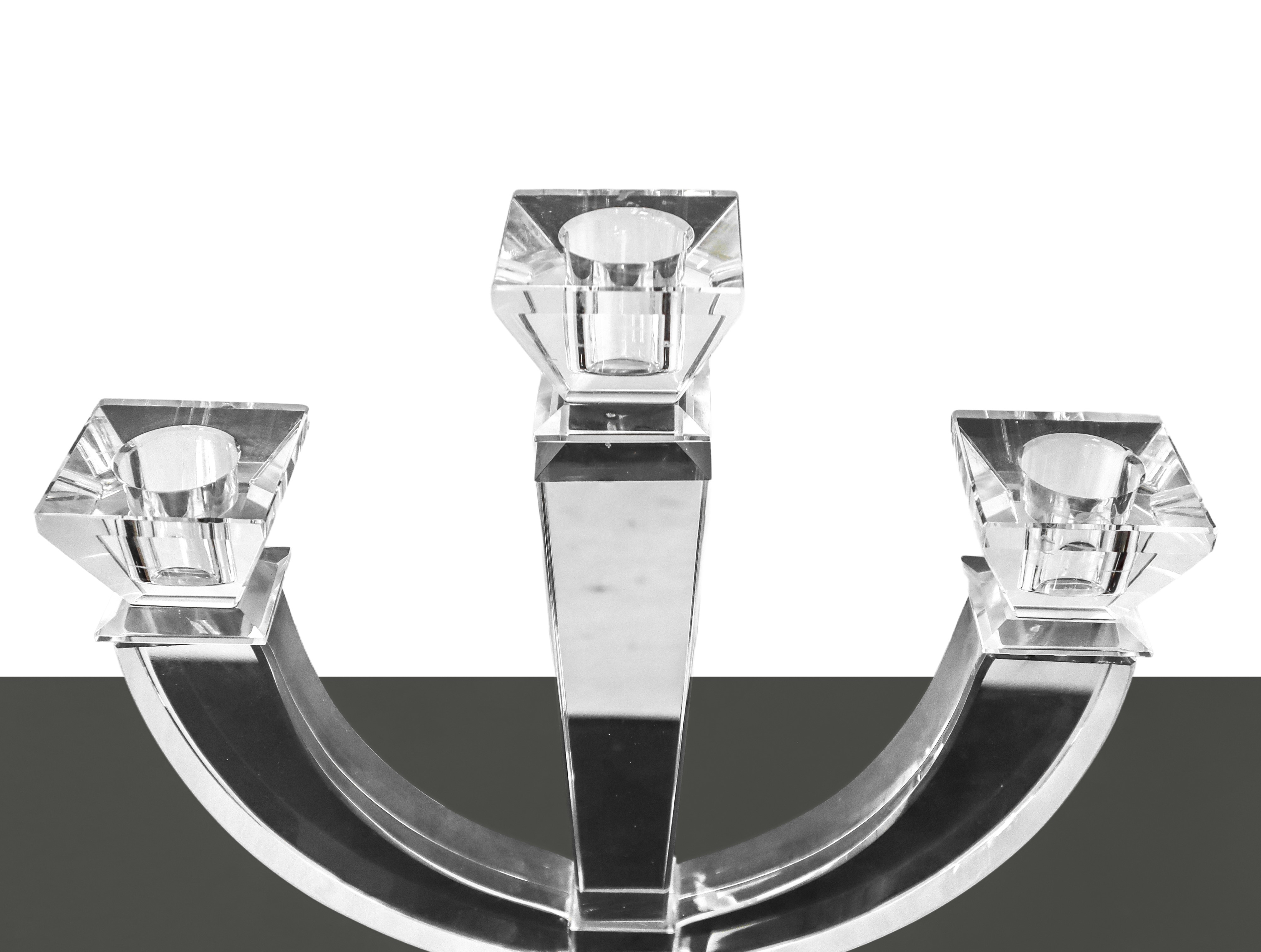 Candelabro in cristallo a tre fori