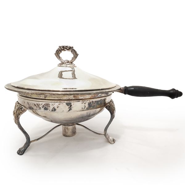 Sheffield chafing dish with lion feet