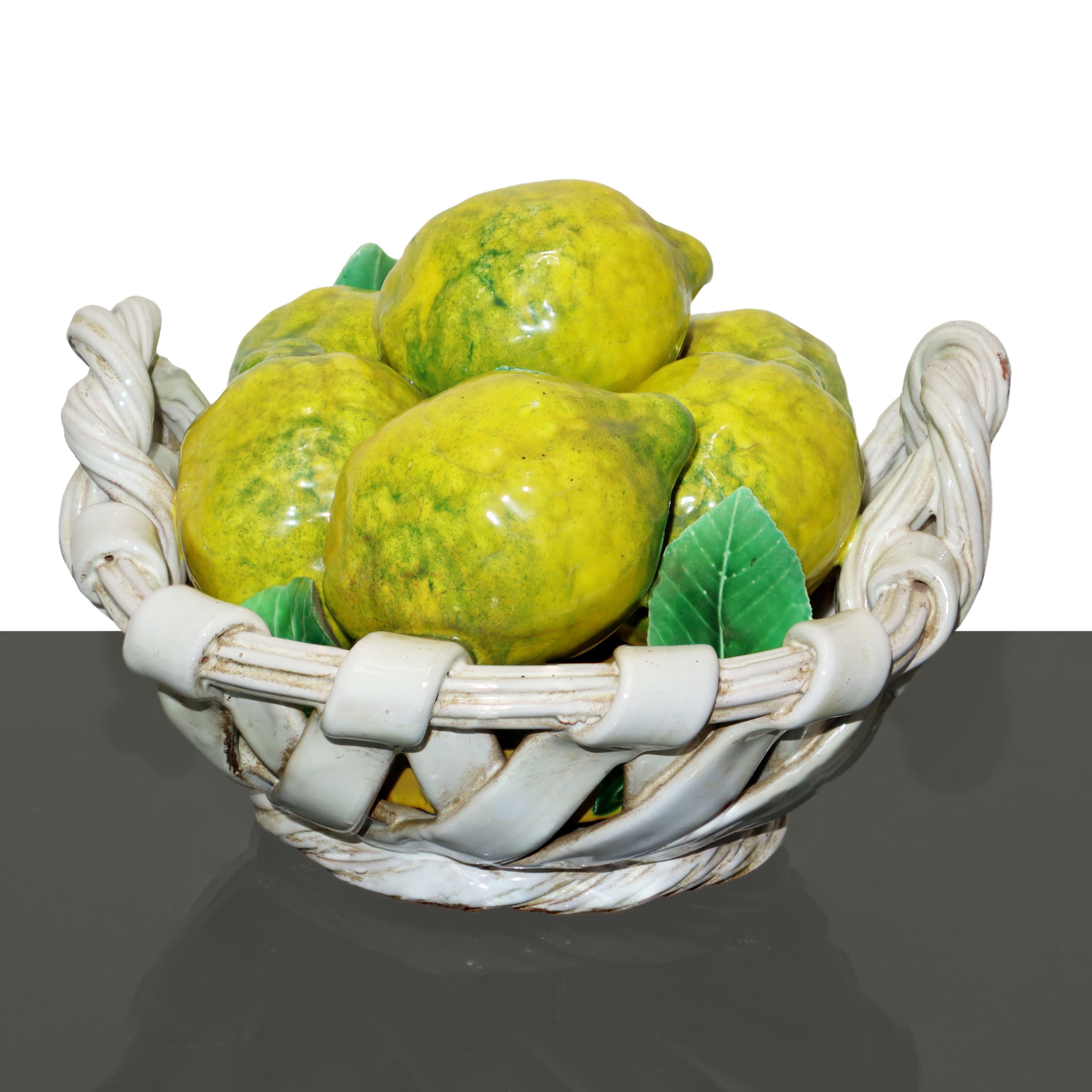 Cesto di Limoni in ceramica di Caltagirone