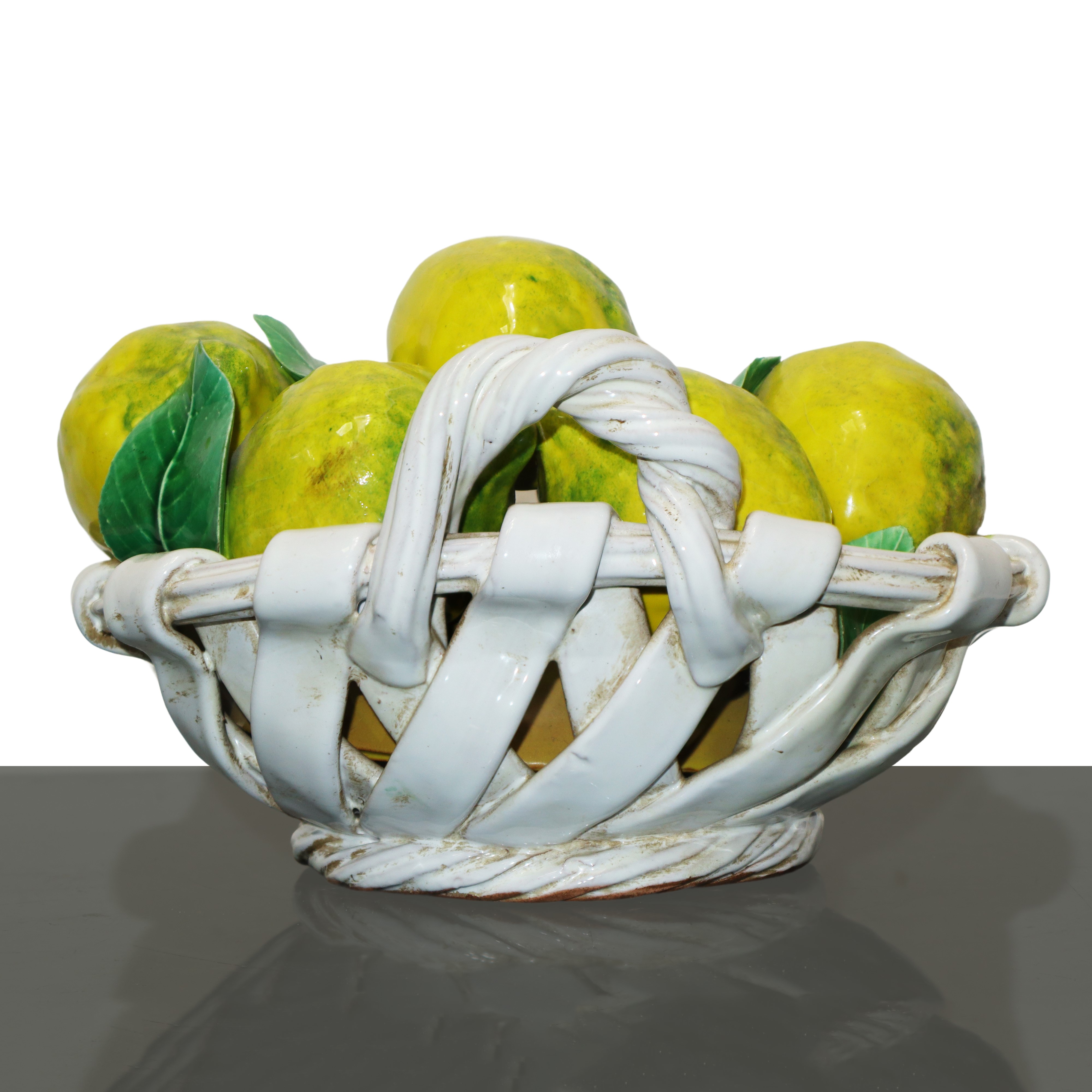 Cesto di Limoni in ceramica di Caltagirone