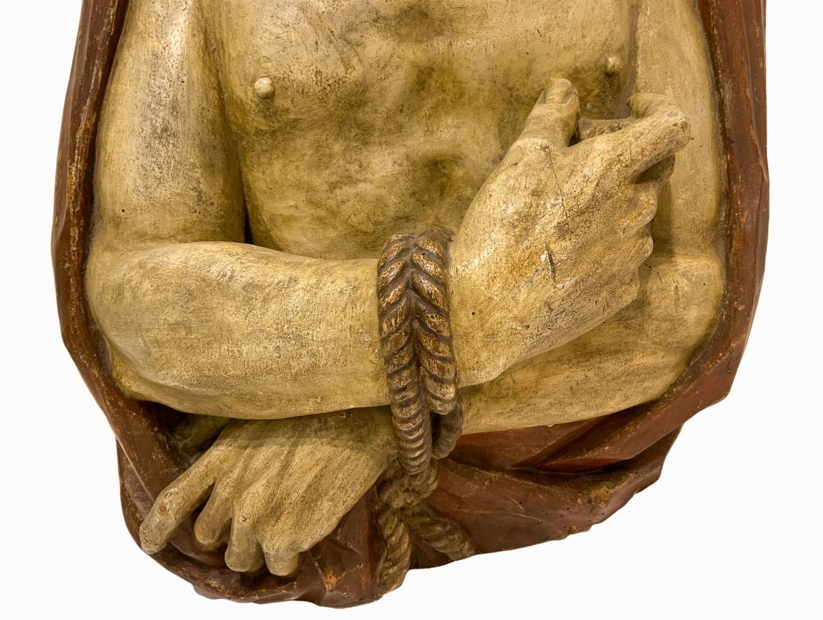 Scultore sconosciuto, Ecce Homo, scultura lignea policroma a mezzo busto