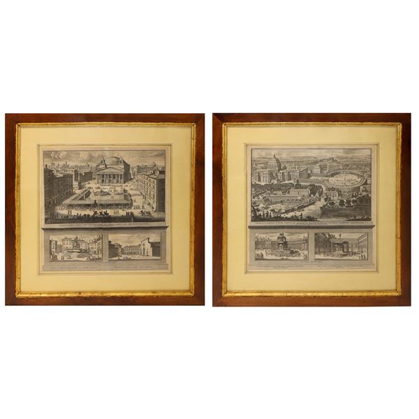Pair of Roman engravings