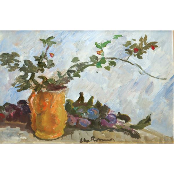 Elio Romano - Vase with branches and fruits