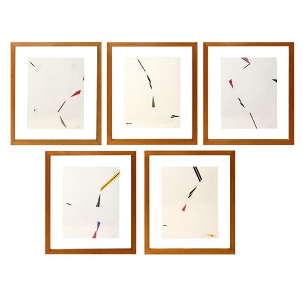 Paolo  Ghilardi - Group of 5 lithographs &quot;butterfly home decor&quot;