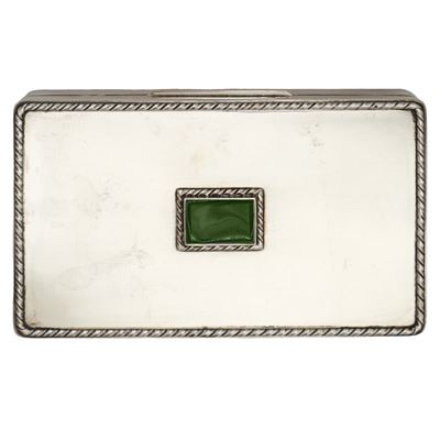 Scatola in Argento 800 con Malachite