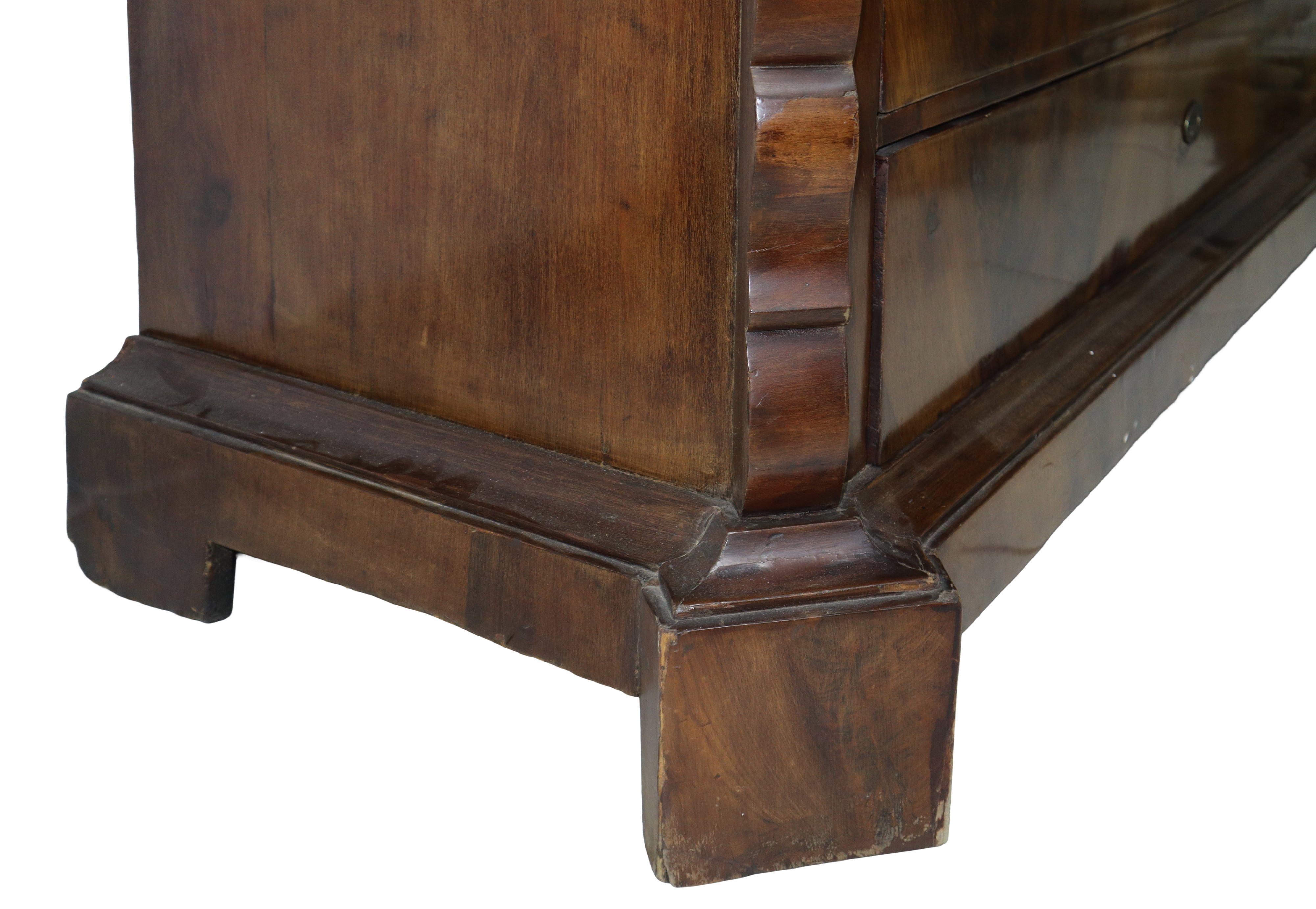 Credenza vetrina in piuma di mogano a due corpi