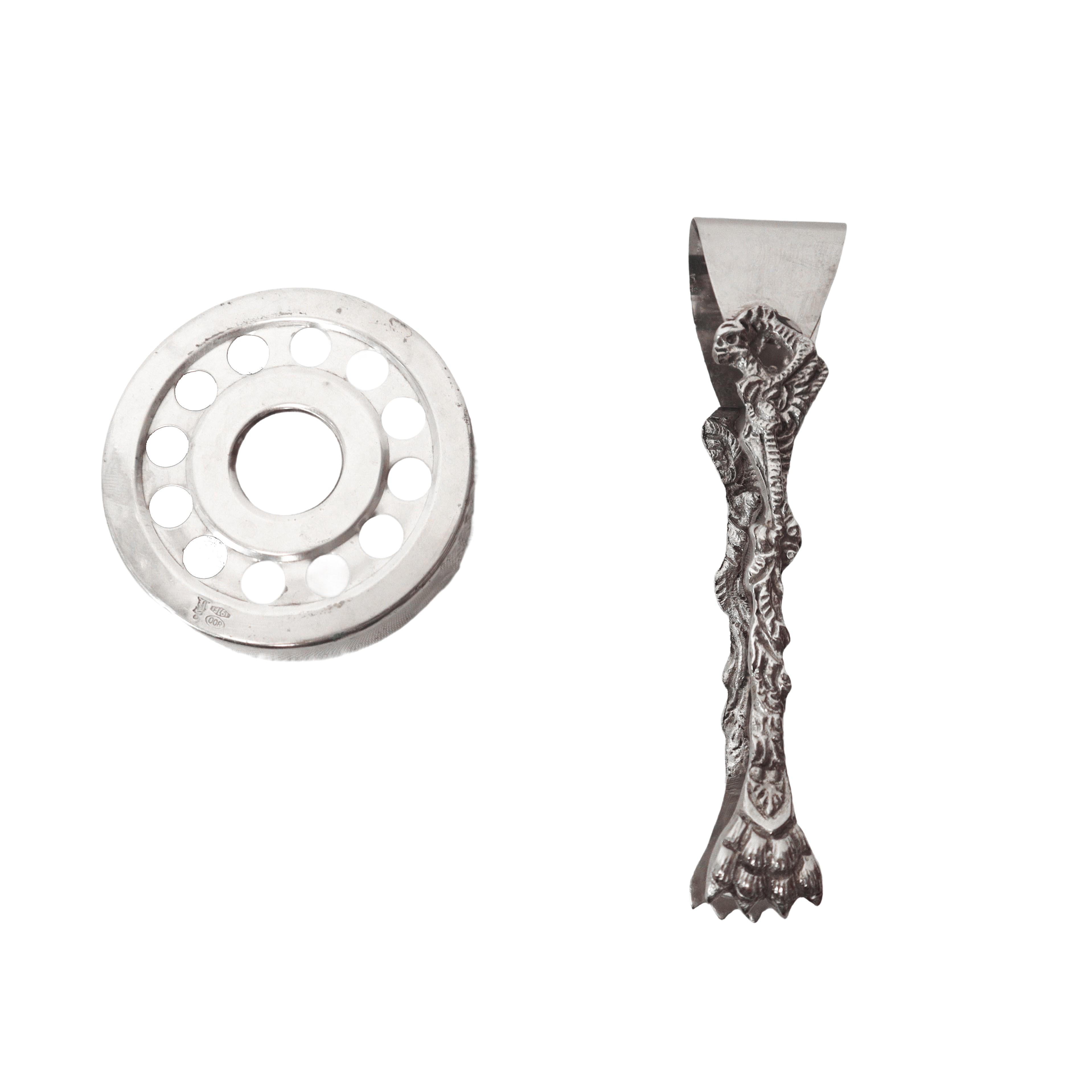 Secchiello porta ghiaccio in cristallo e argento 800