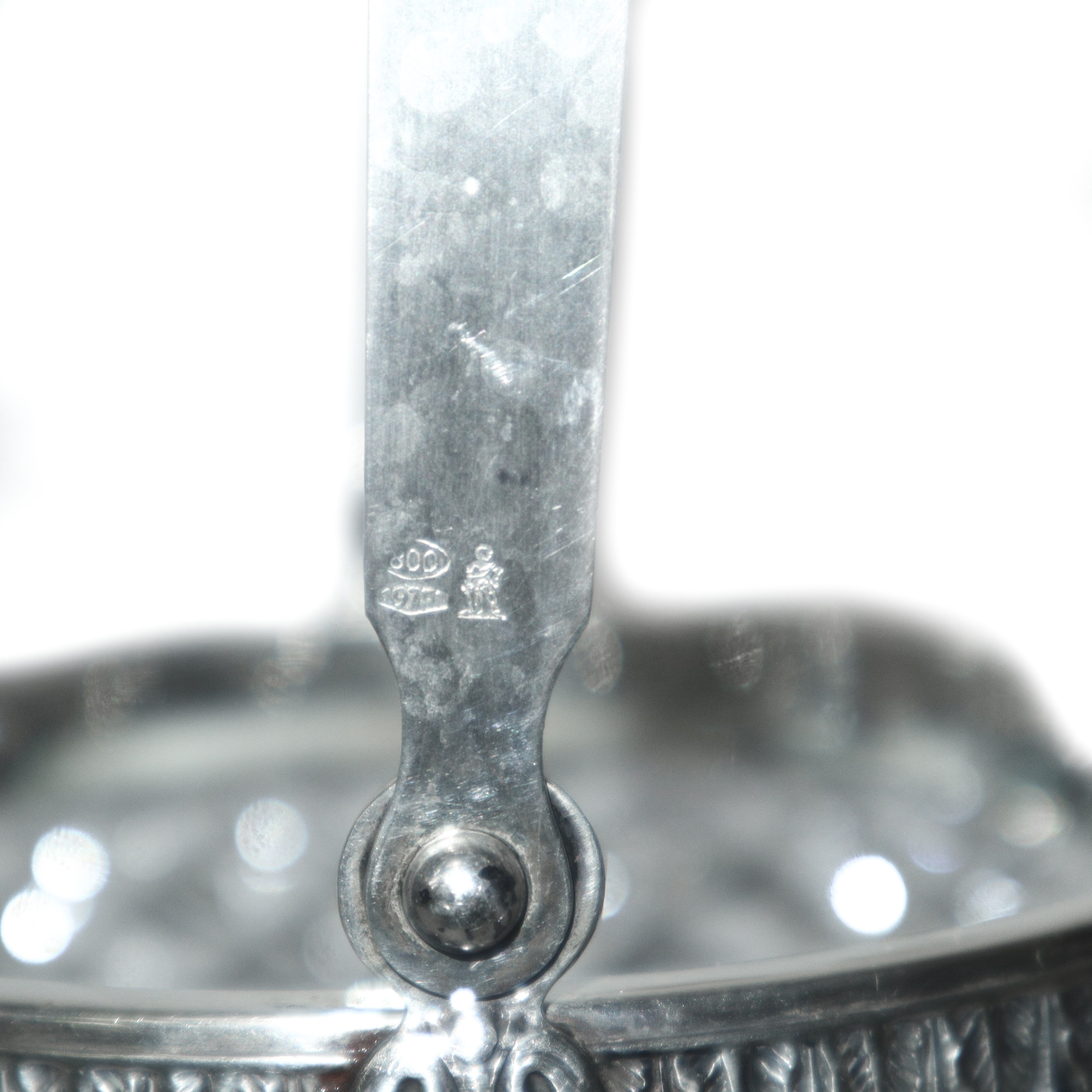 Secchiello porta ghiaccio in cristallo e argento 800