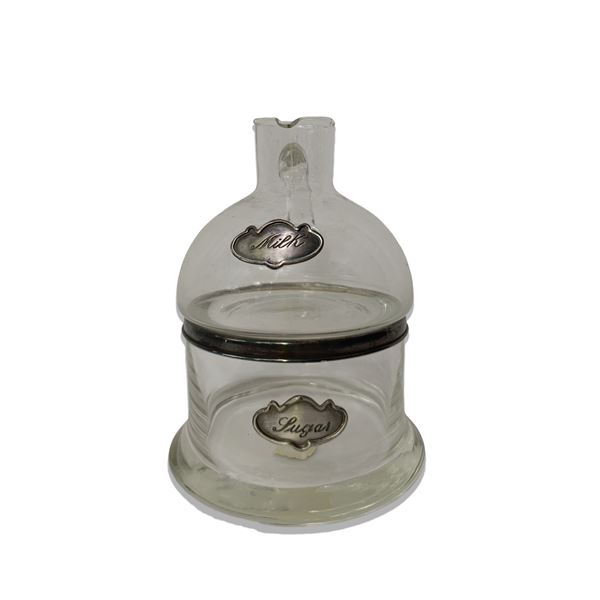 Glass milk and sugar dispenser