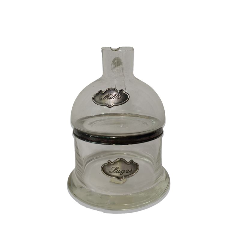 Dispenser per latte e zucchero in vetro