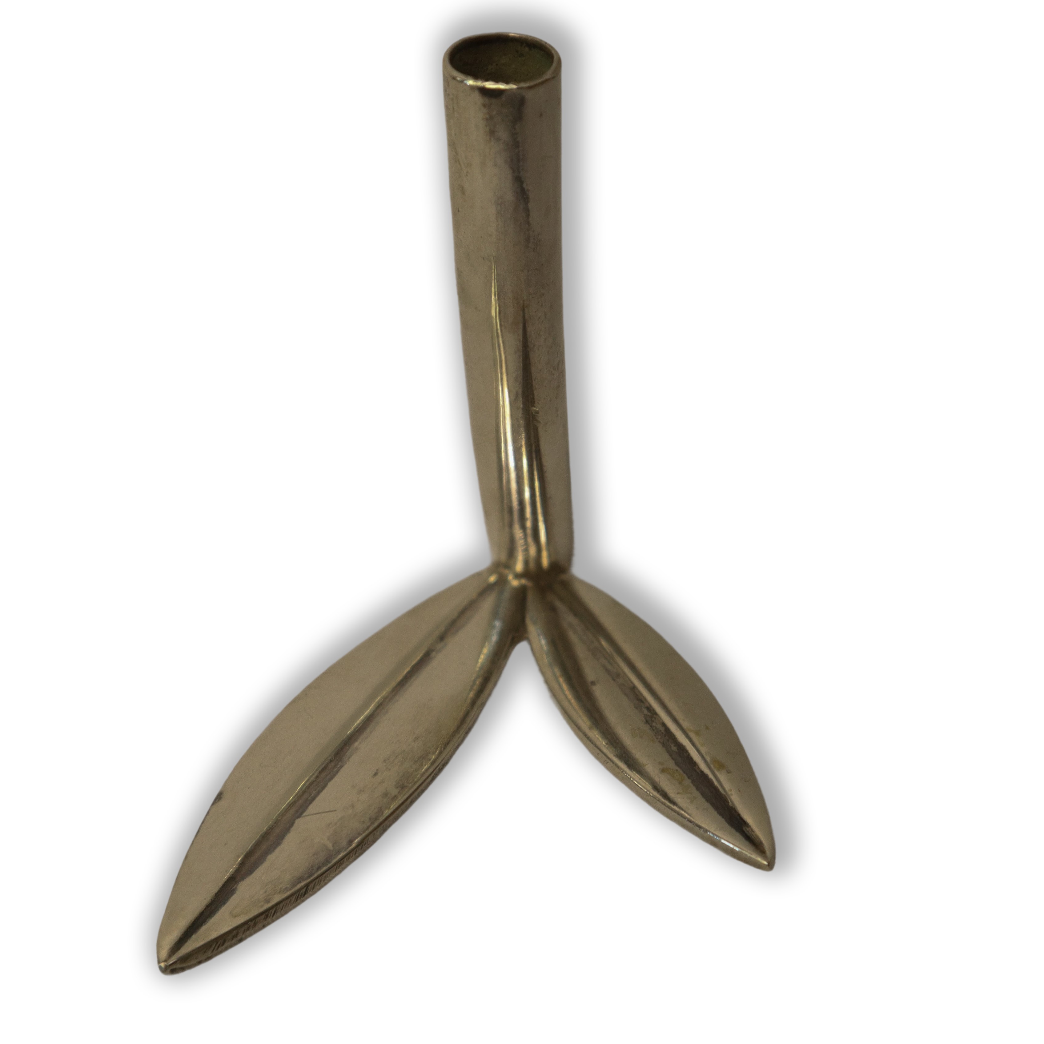 Set di quattro portafiore in argento a guisa di foglie