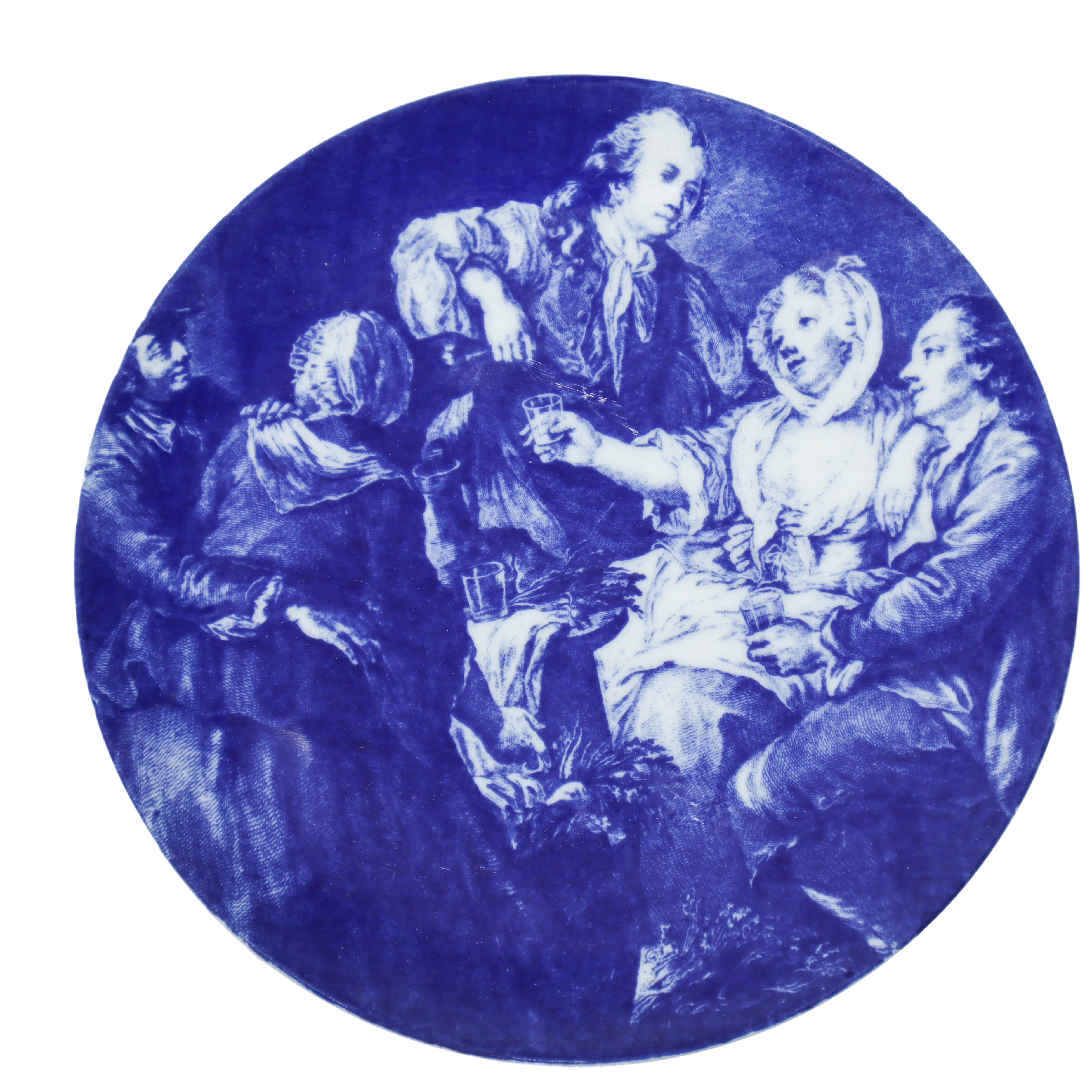 Bavaria Echt Cobalt - 8 Piatti da Parete con Scene di Genere nei Toni del Blu