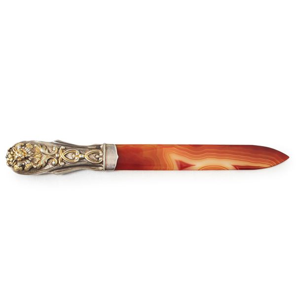 Letter opener with 800 silver handle