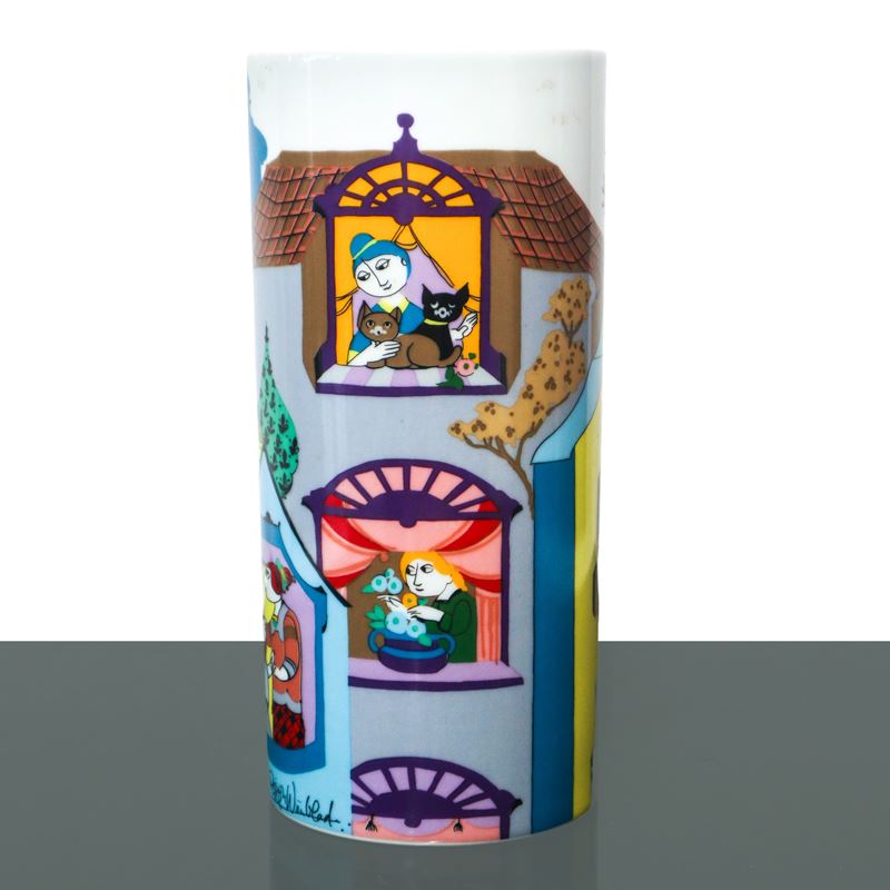 Rosenthal - Vaso Ovale Mod. Björn Serie Commedia Dell'arte