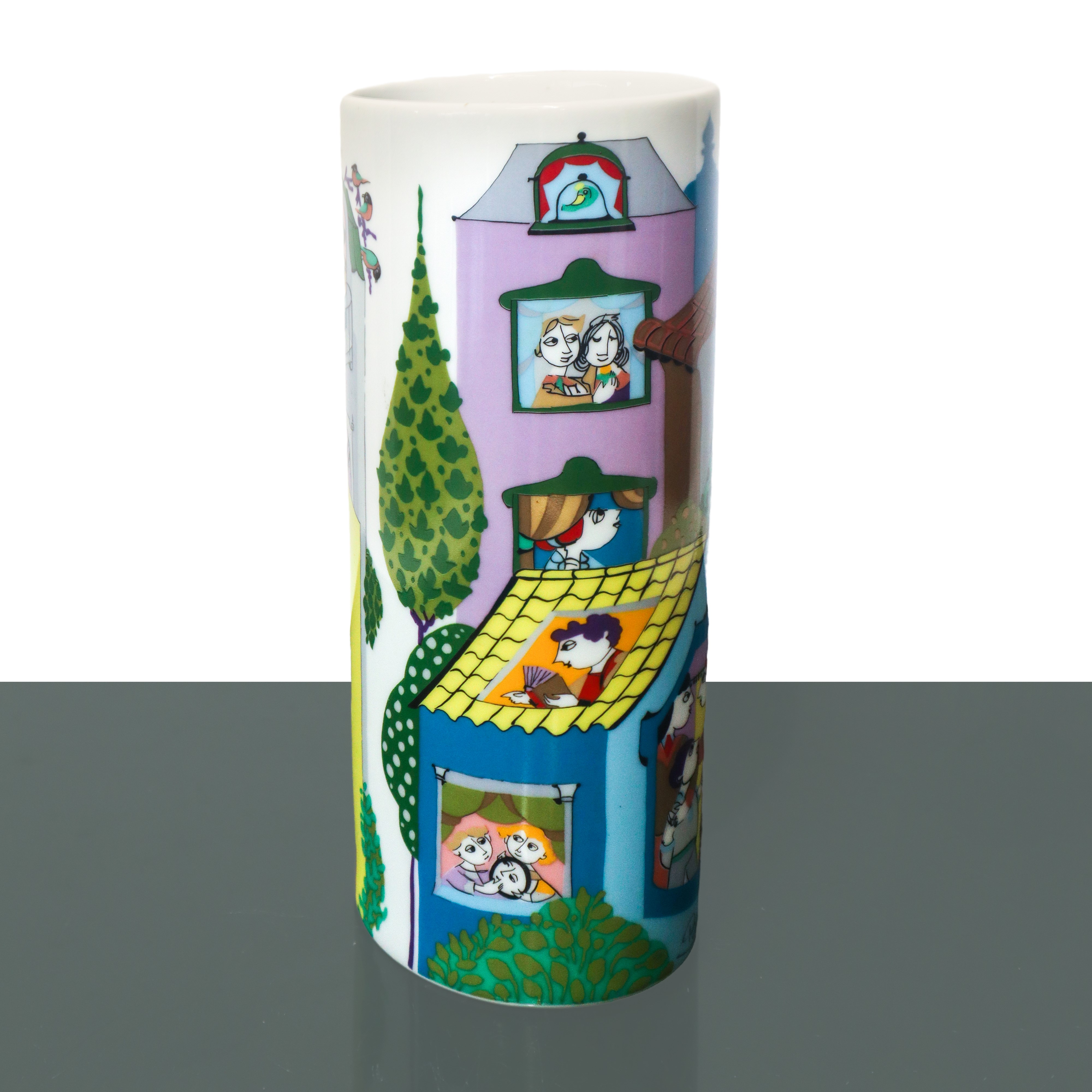 Rosenthal - Vaso Ovale Mod. Björn Serie Commedia Dell'arte