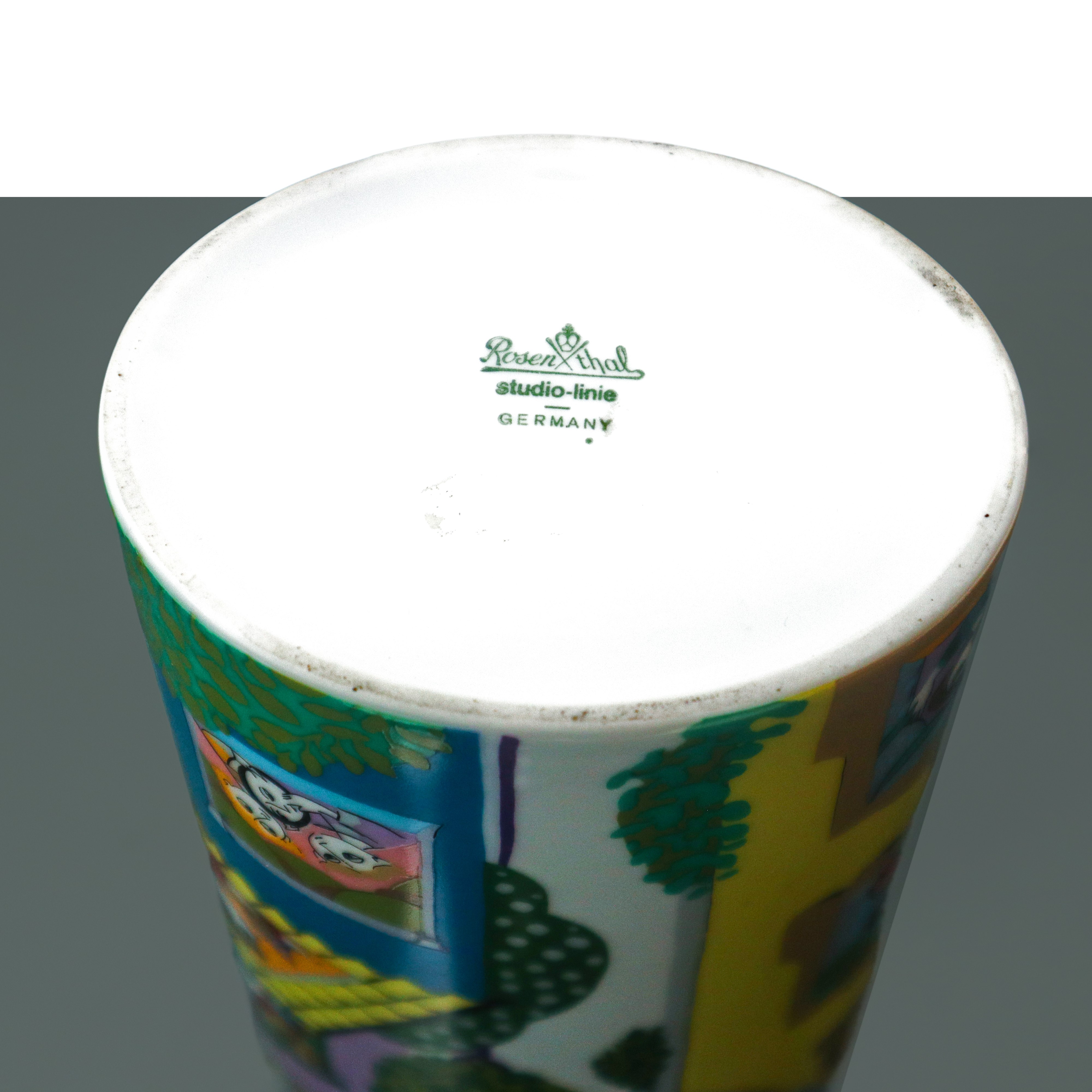 Rosenthal - Vaso Ovale Mod. Björn Serie Commedia Dell'arte
