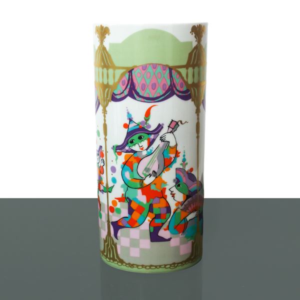 Rosenthal - Vaso ovale mod. Björn serie Commedia dell'Arte