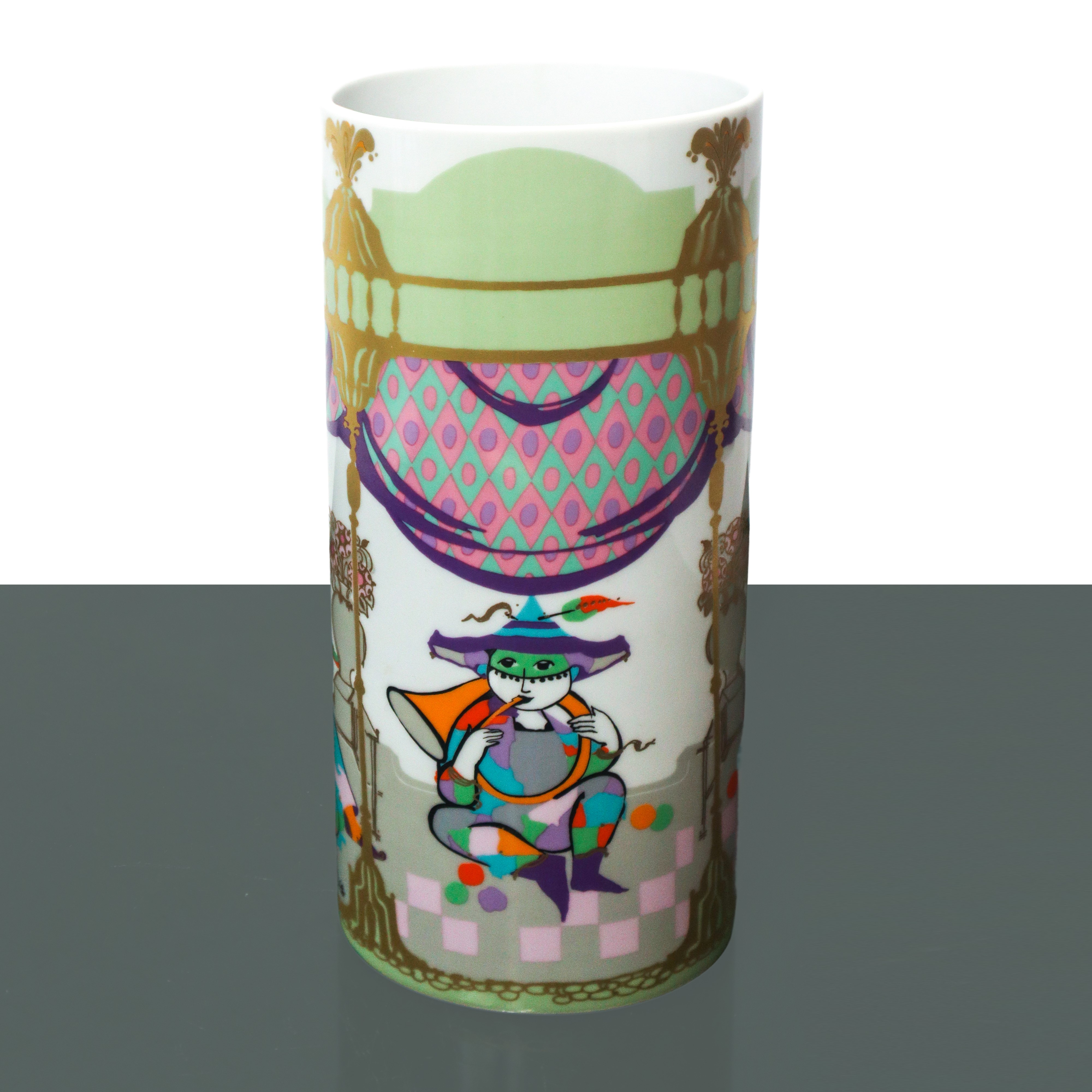 Rosenthal - Vaso Ovale Mod. Björn Serie Commedia Dell'arte