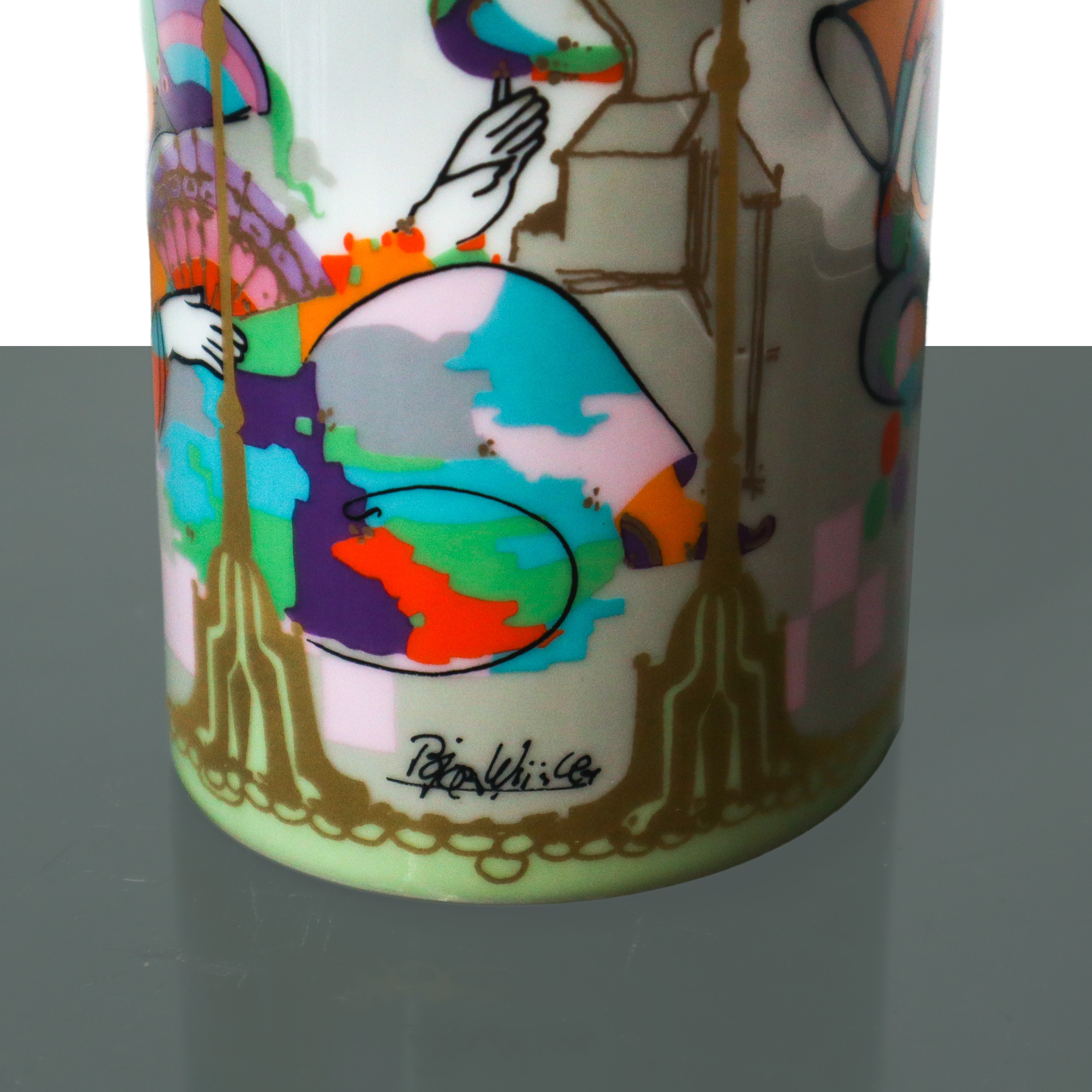 Rosenthal - Vaso Ovale Mod. Björn Serie Commedia Dell'arte