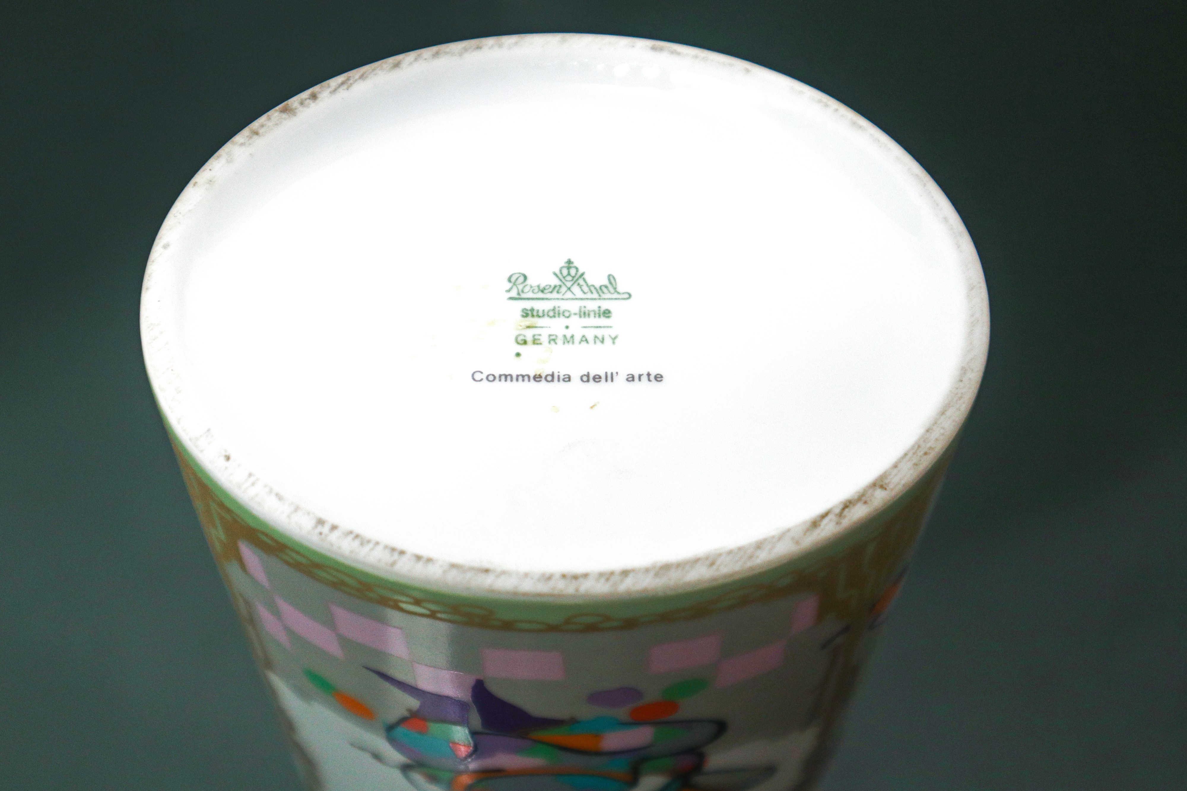 Rosenthal - Vaso Ovale Mod. Björn Serie Commedia Dell'arte