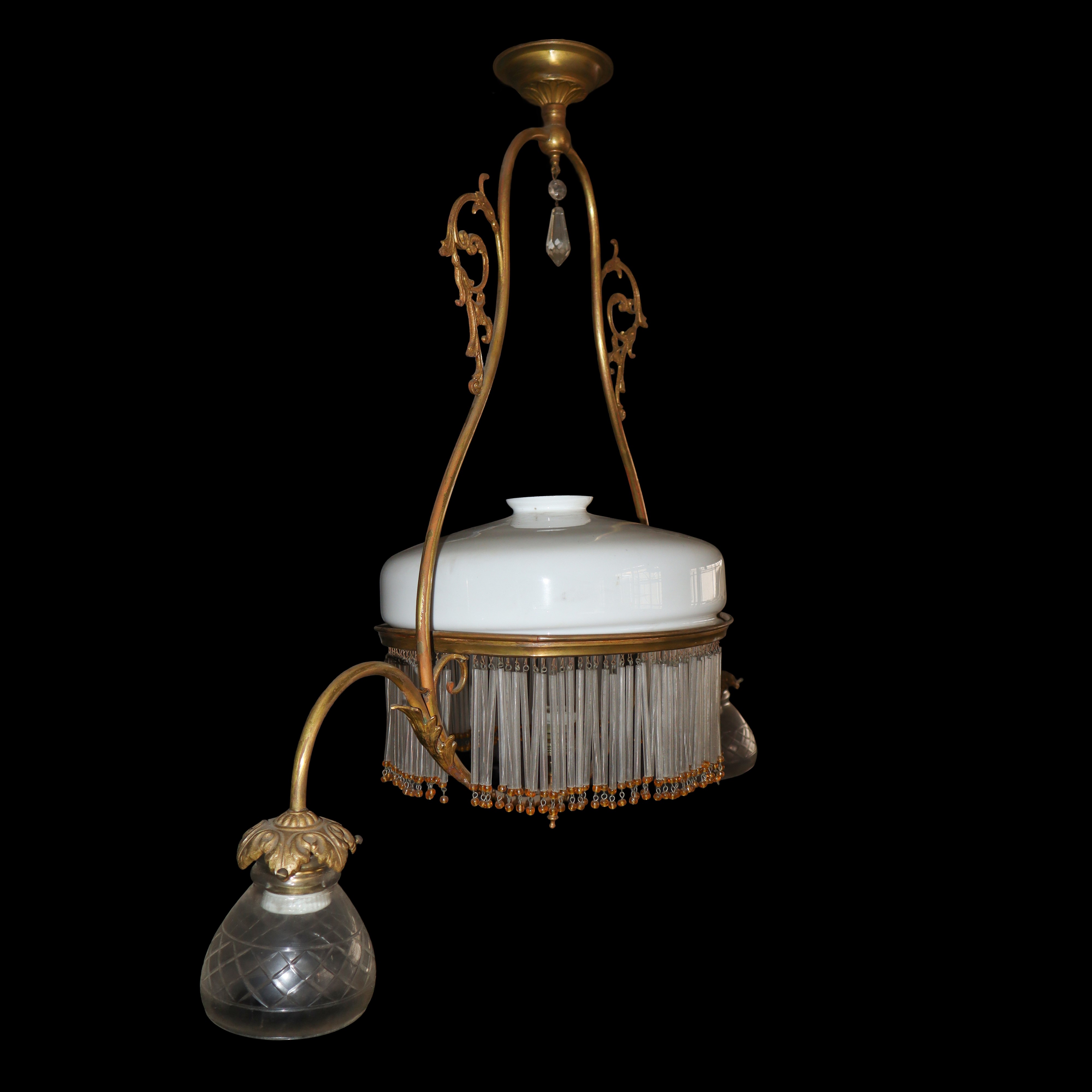 Lampadario Liberty, coppa centrale e 2 laterali