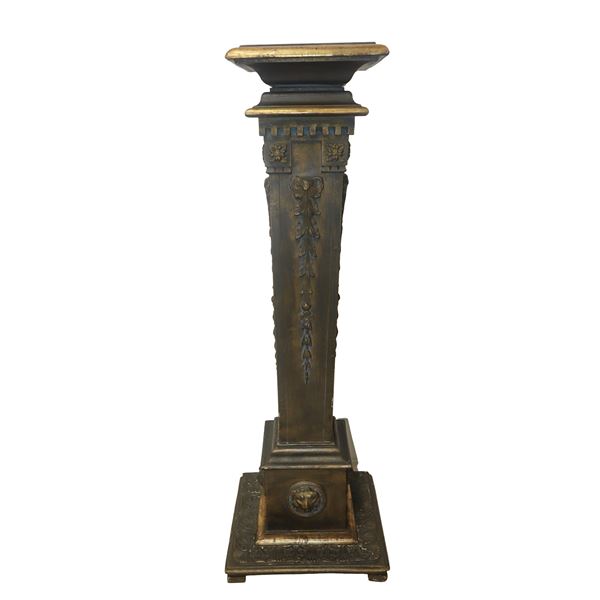 Carved wooden pedestal