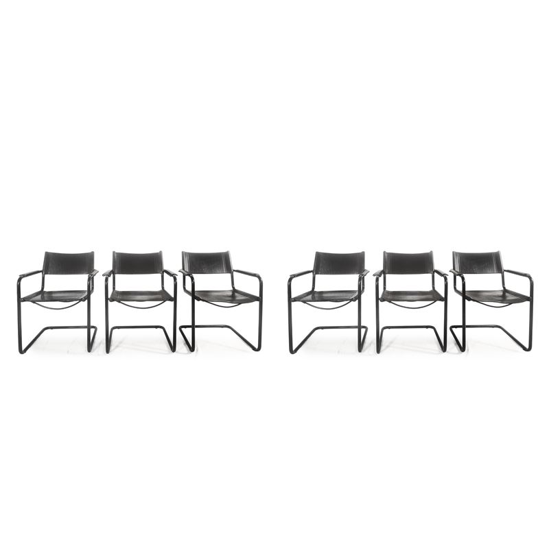 N°6 Sedie cantilever MG5 Bauhaus in pelle