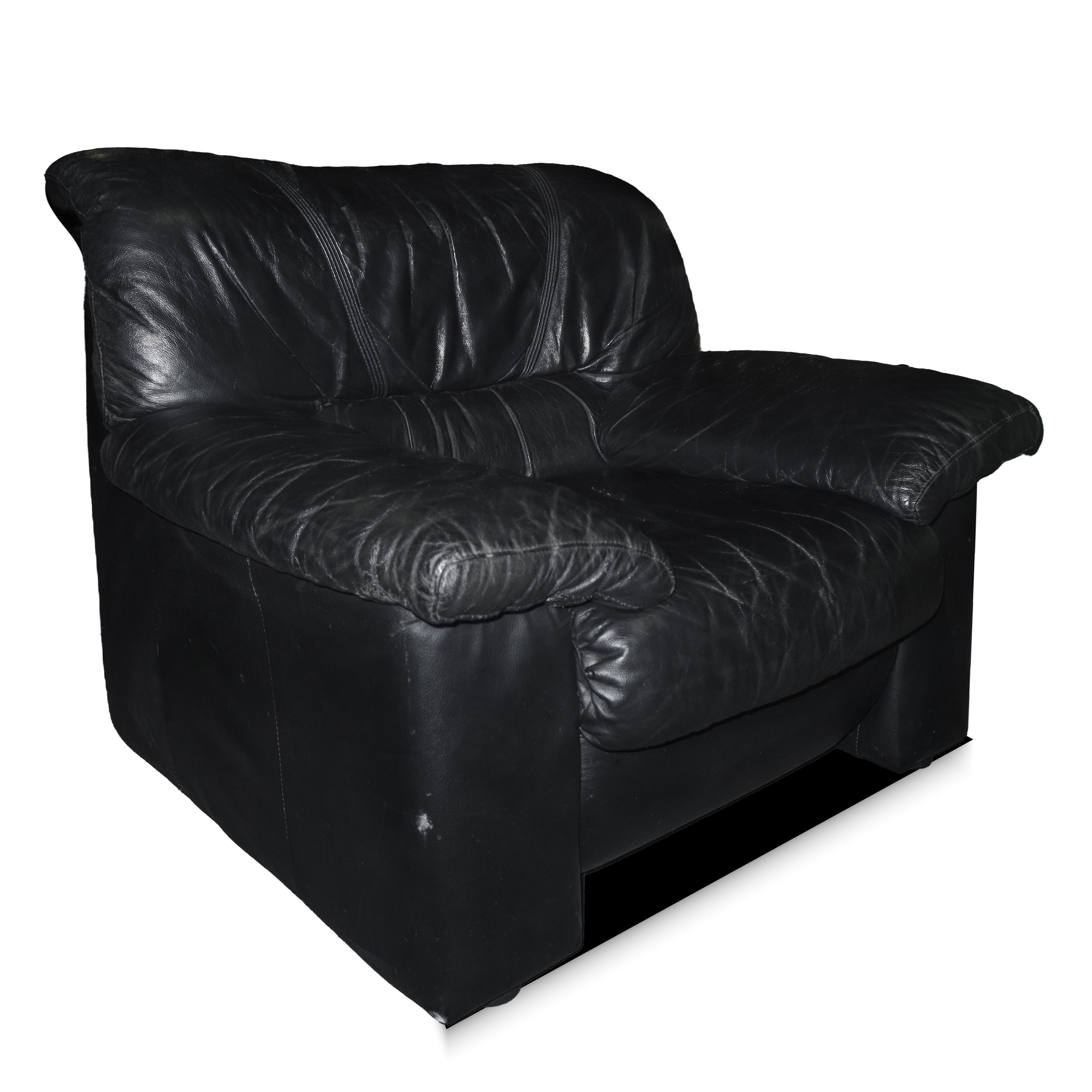 Coppia di poltrone in pelle nera