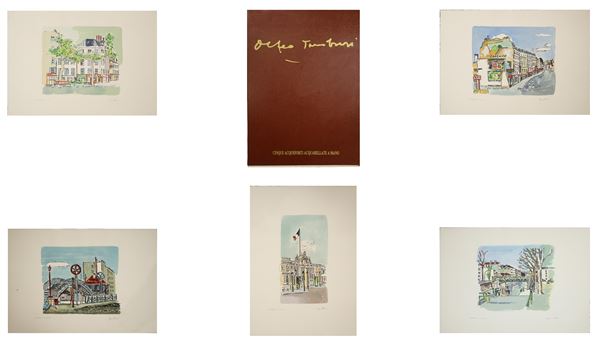 Orfeo Tamburi - Paris, Collection of 5 hand-colored etchings