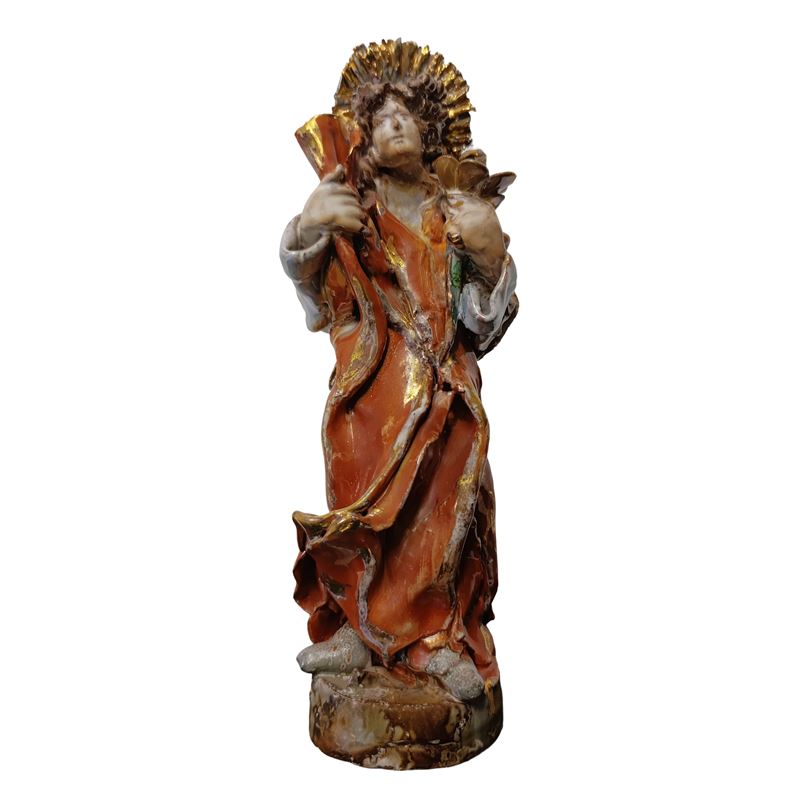 Figurina di angelo in ceramica a lustro