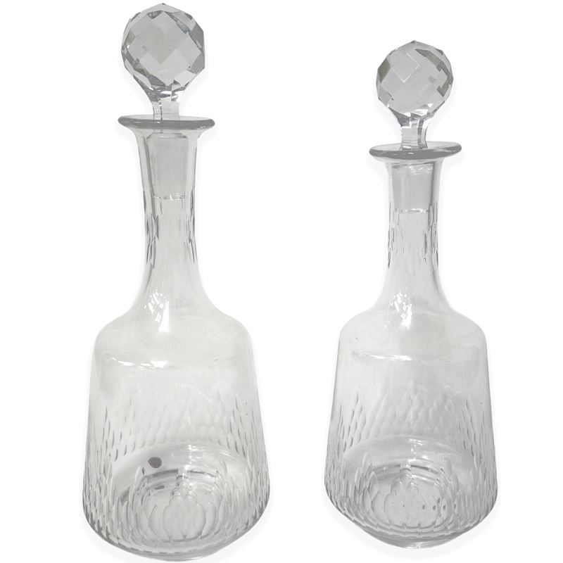 Baccarat France - Coppia di bottiglie decanter in cristallo