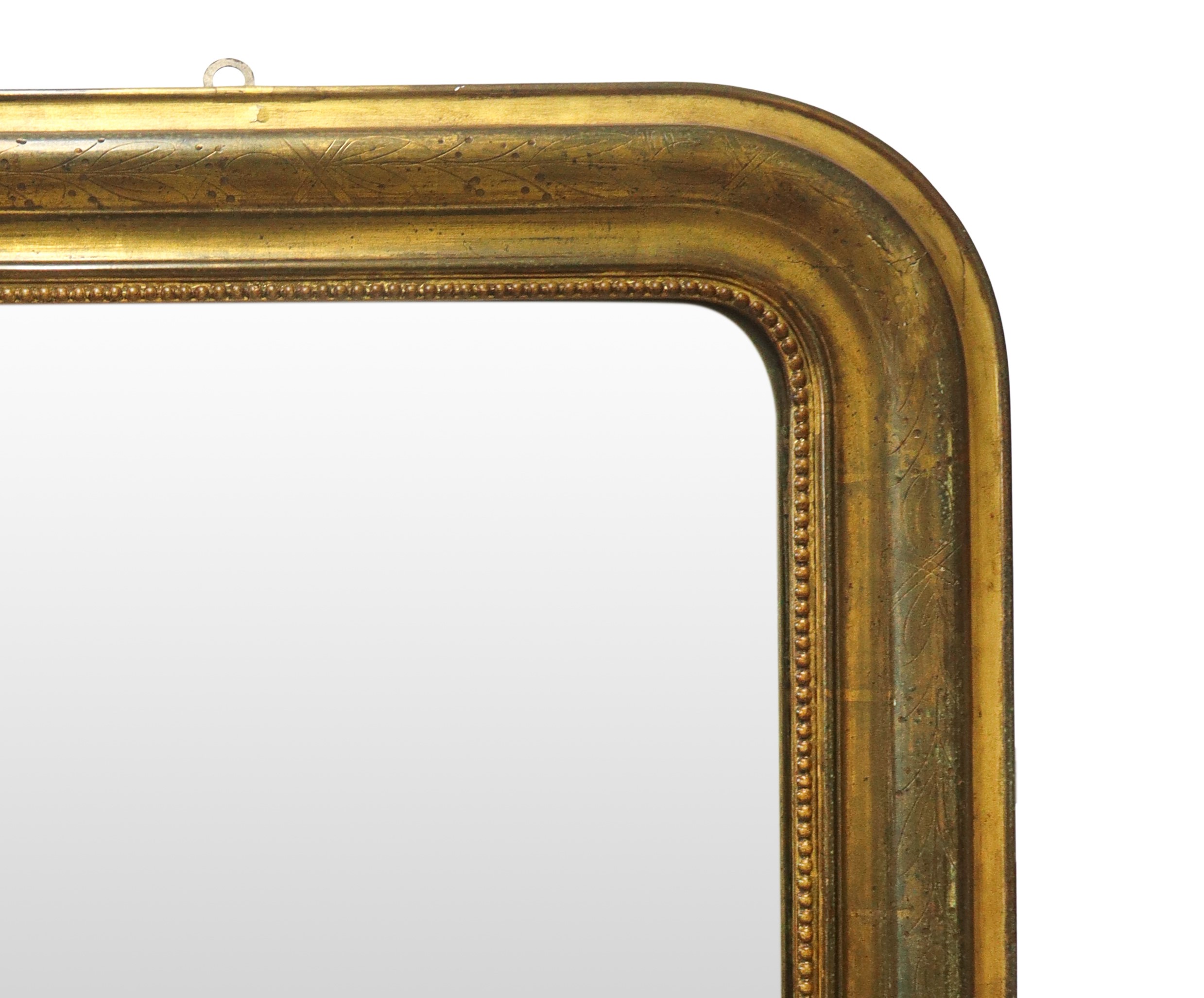 Specchiera in Legno Dorato a Foglia Bulinato