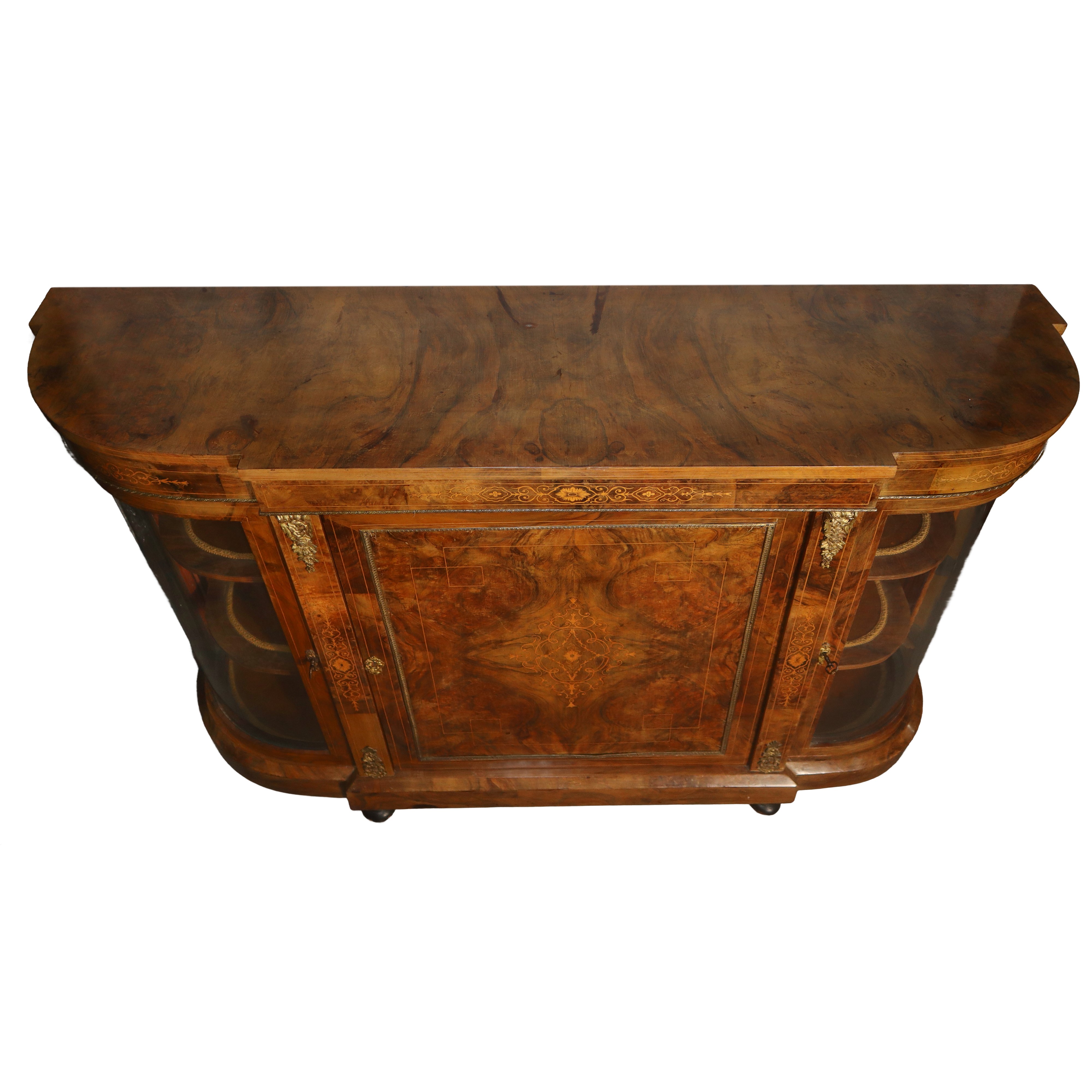 Credenza-etagere in radica di noce, XIX secolo