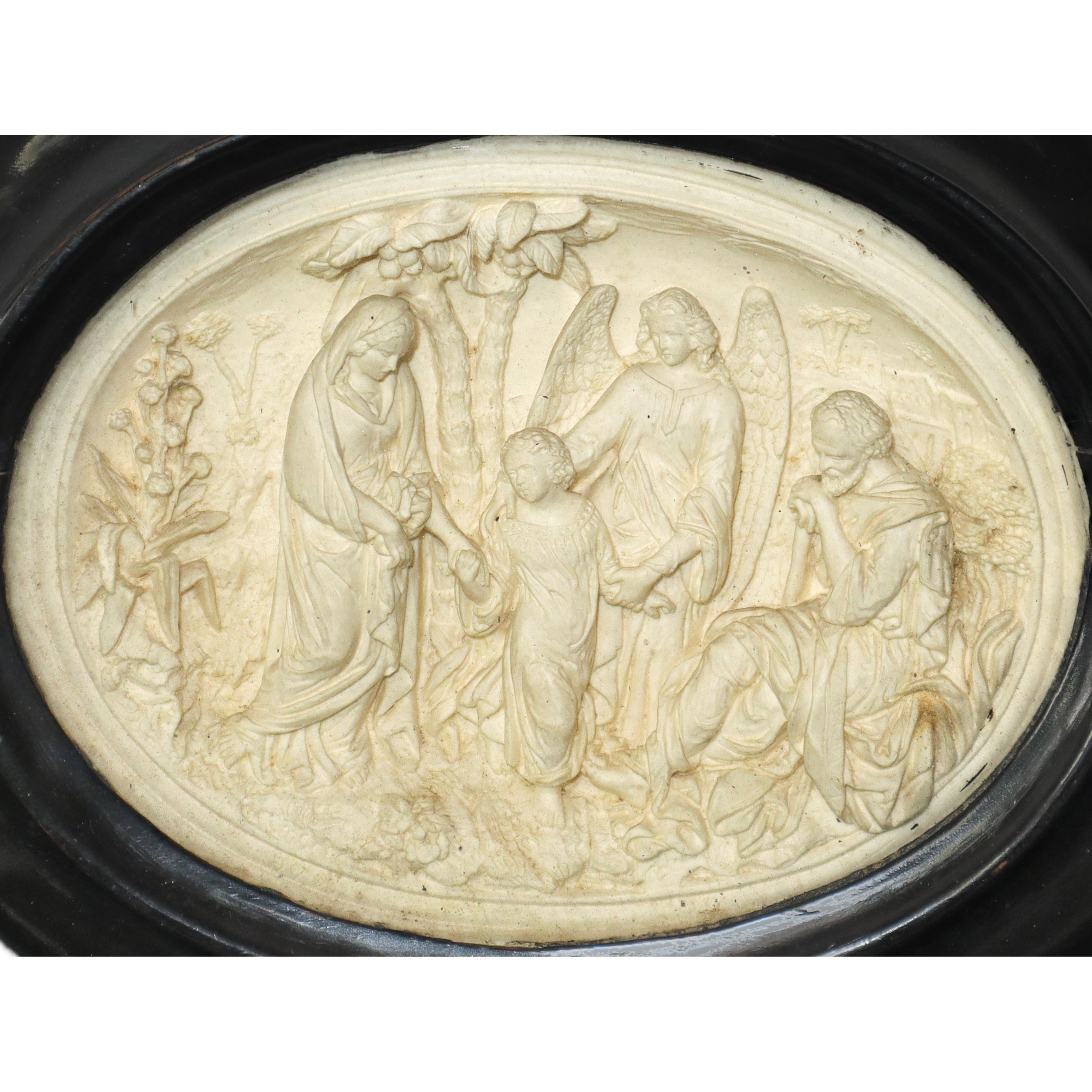 Bassorilievo ovale , scena religiosa