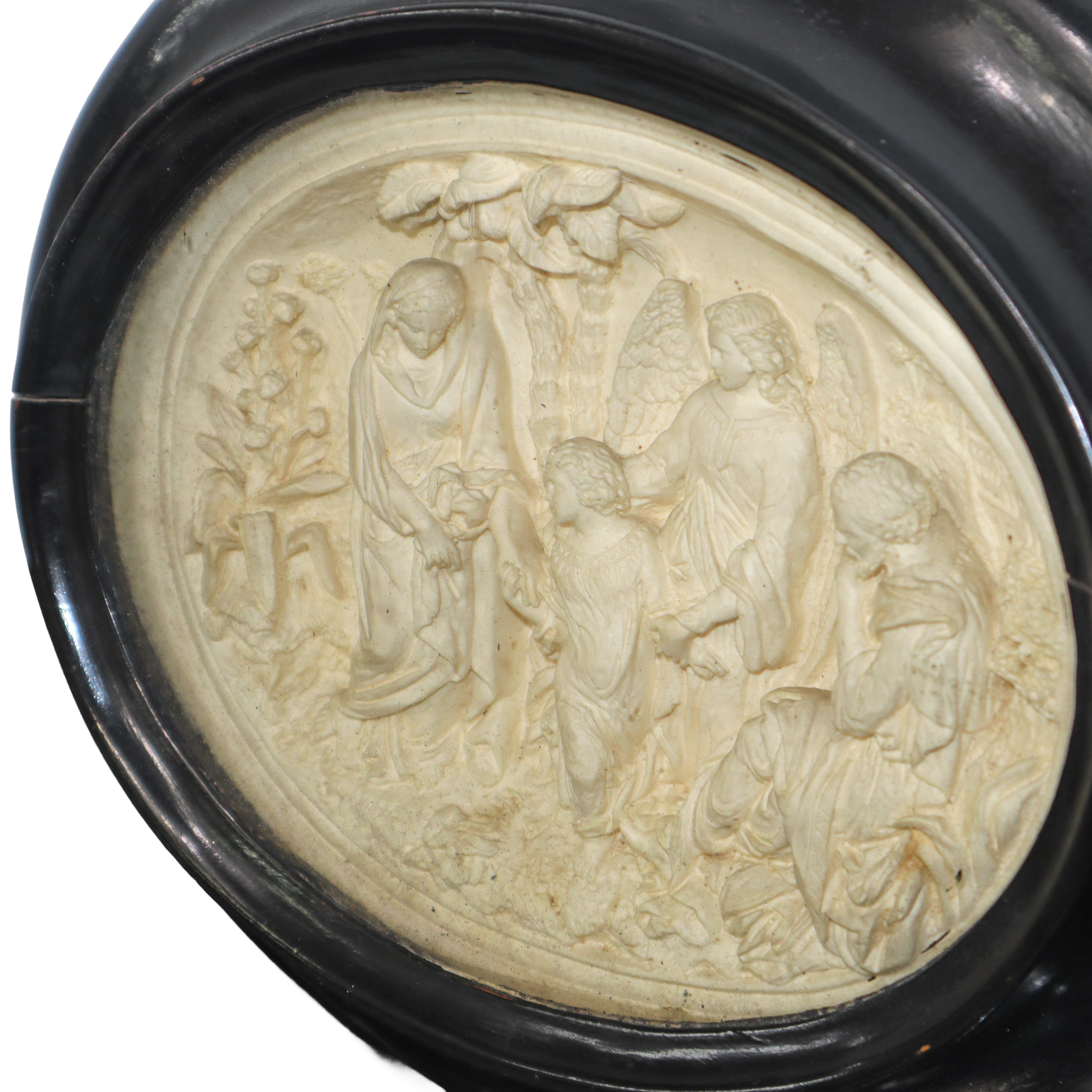 Bassorilievo ovale , scena religiosa