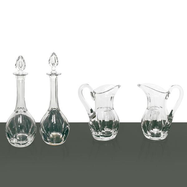 Saint Louis - Two bottles and two jugs in Saint Louis crystal, Cerdagne model