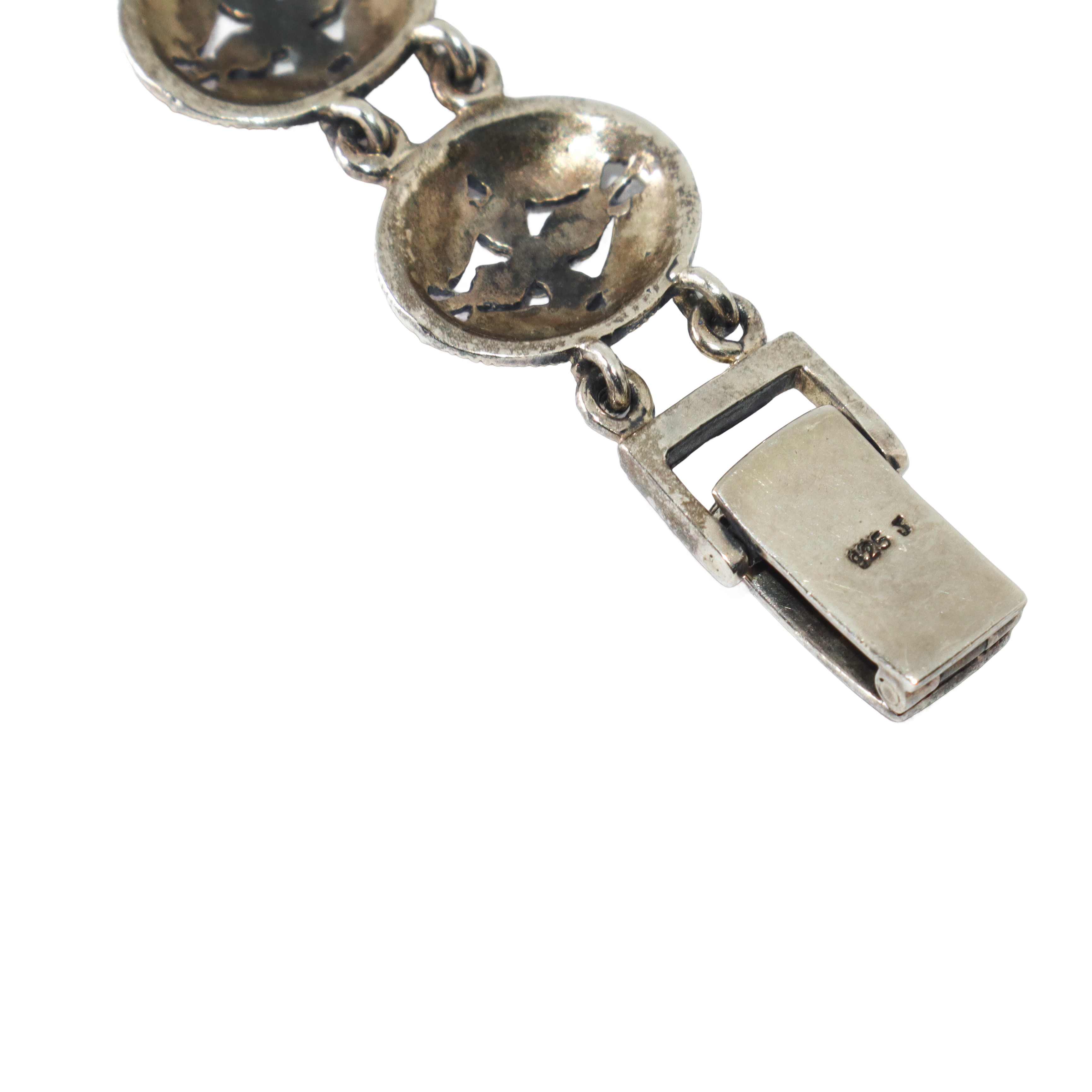 Bracciale in Argento 925 con Piccoli Medaglioni con Marcassiti