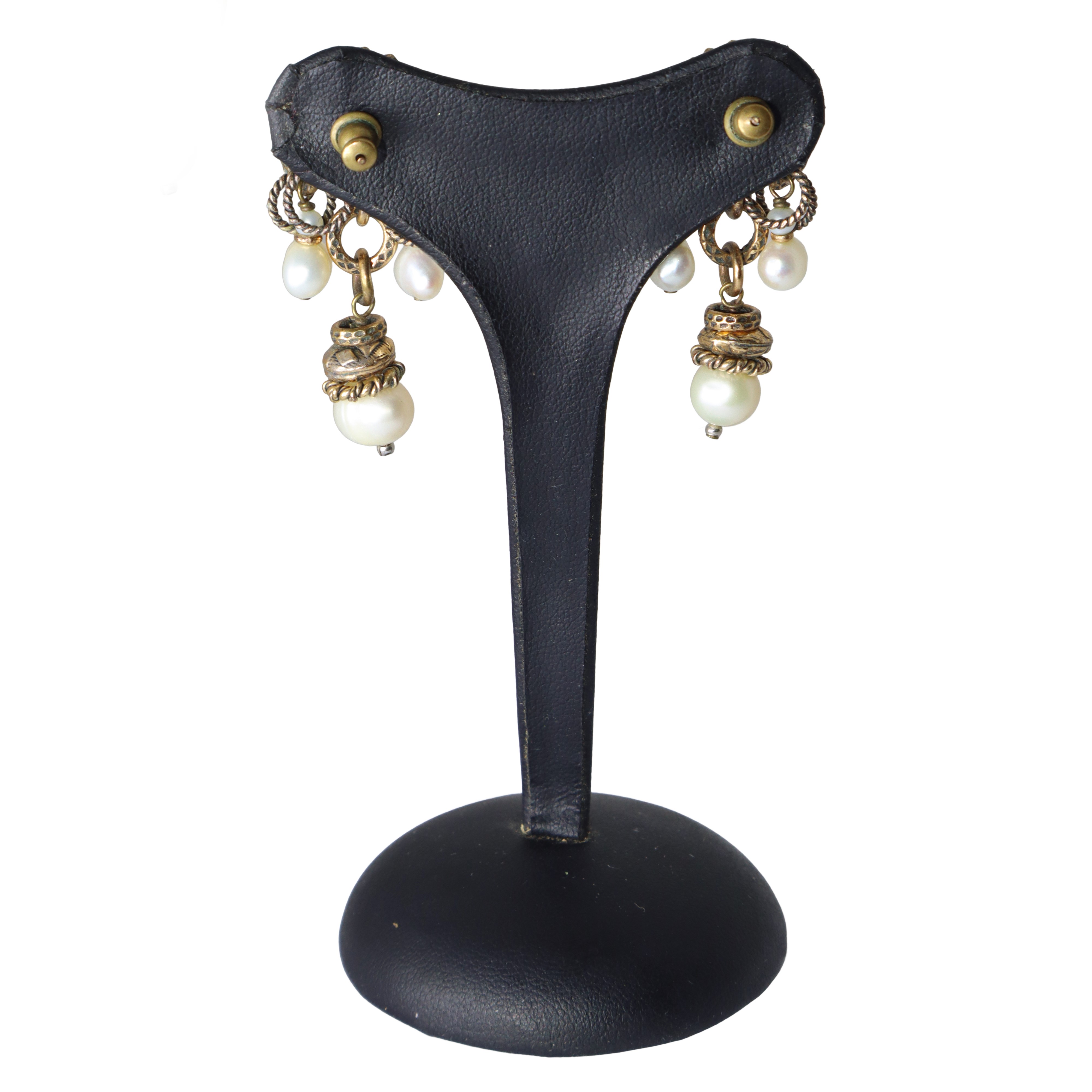 Orecchini alcozer con margherita e perle pendenti