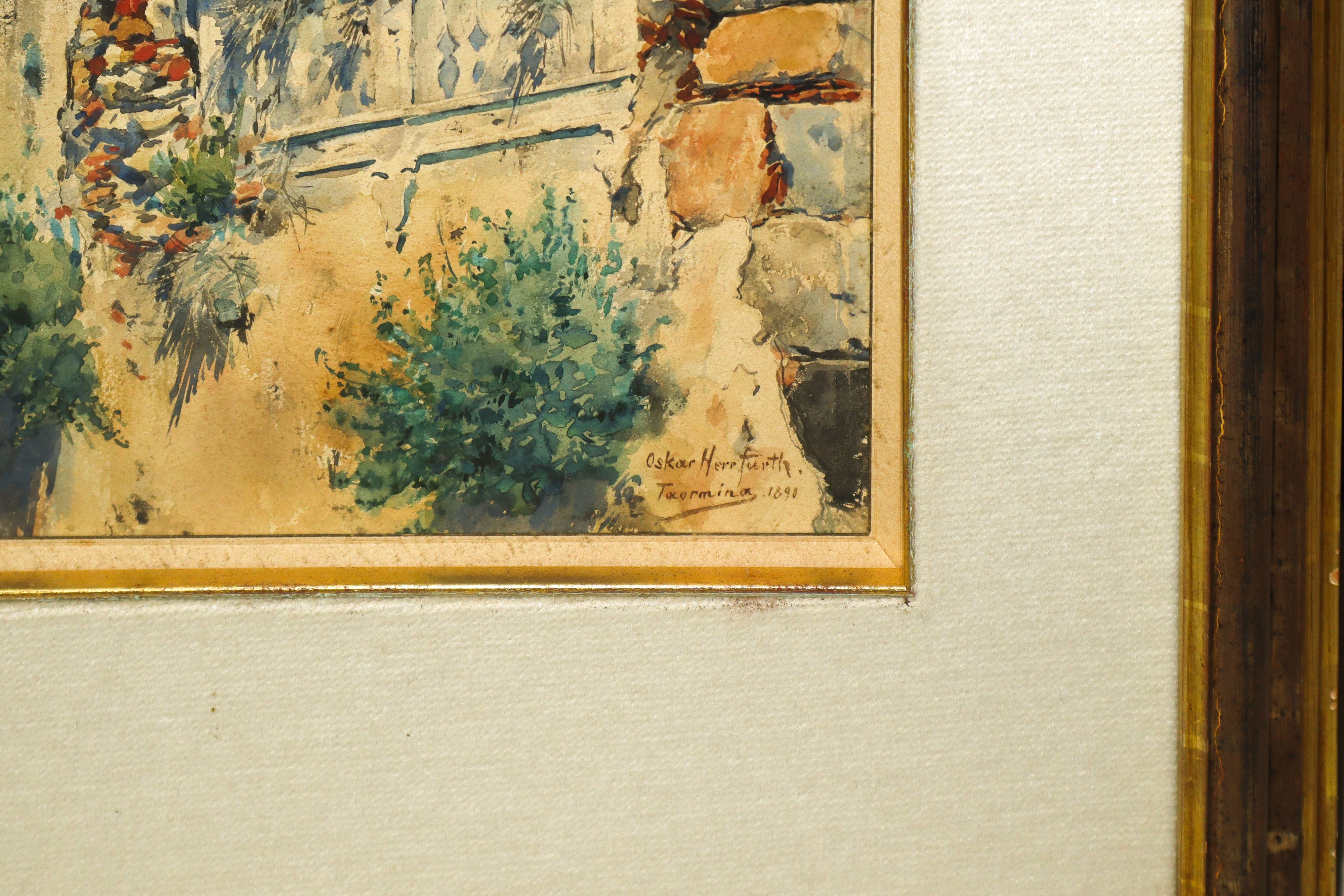 Bifora di rudere di palazzo di Taormina