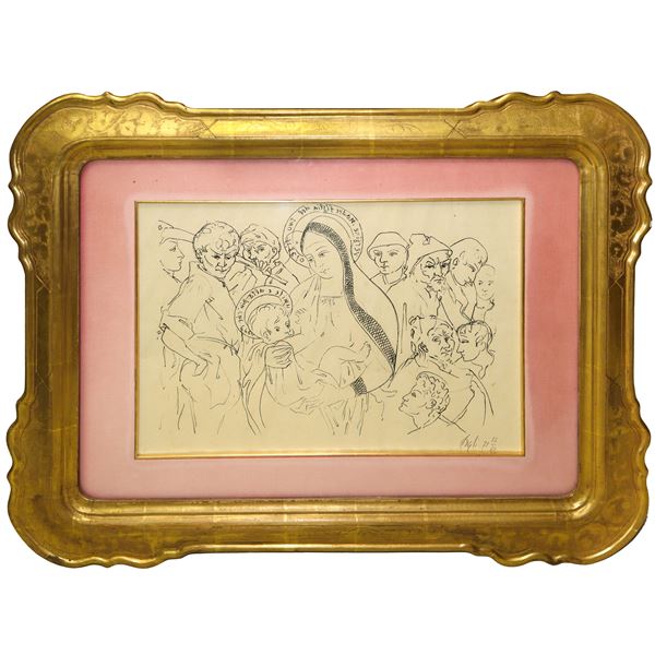 Corrado Cagli - Nativity in a gold leaf frame