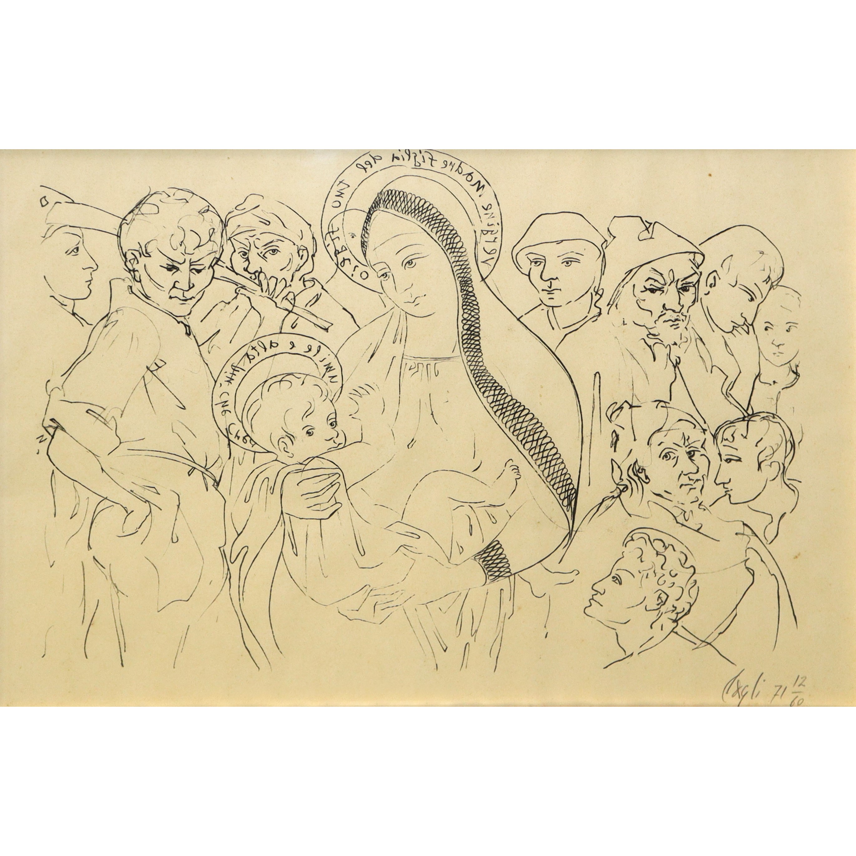 Natività in cornice a foglia oro bulinata