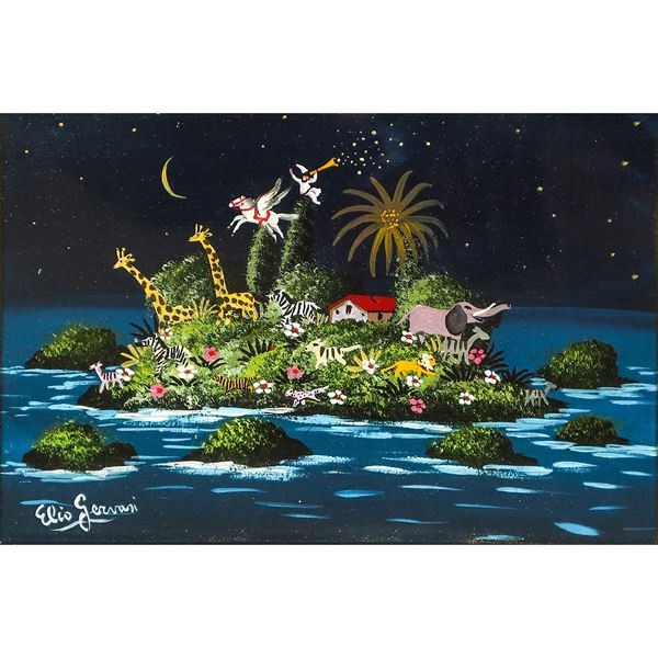 Island with animals