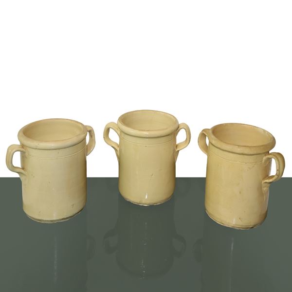No. 3 Salt cellars in enamelled Caltagirone majolica